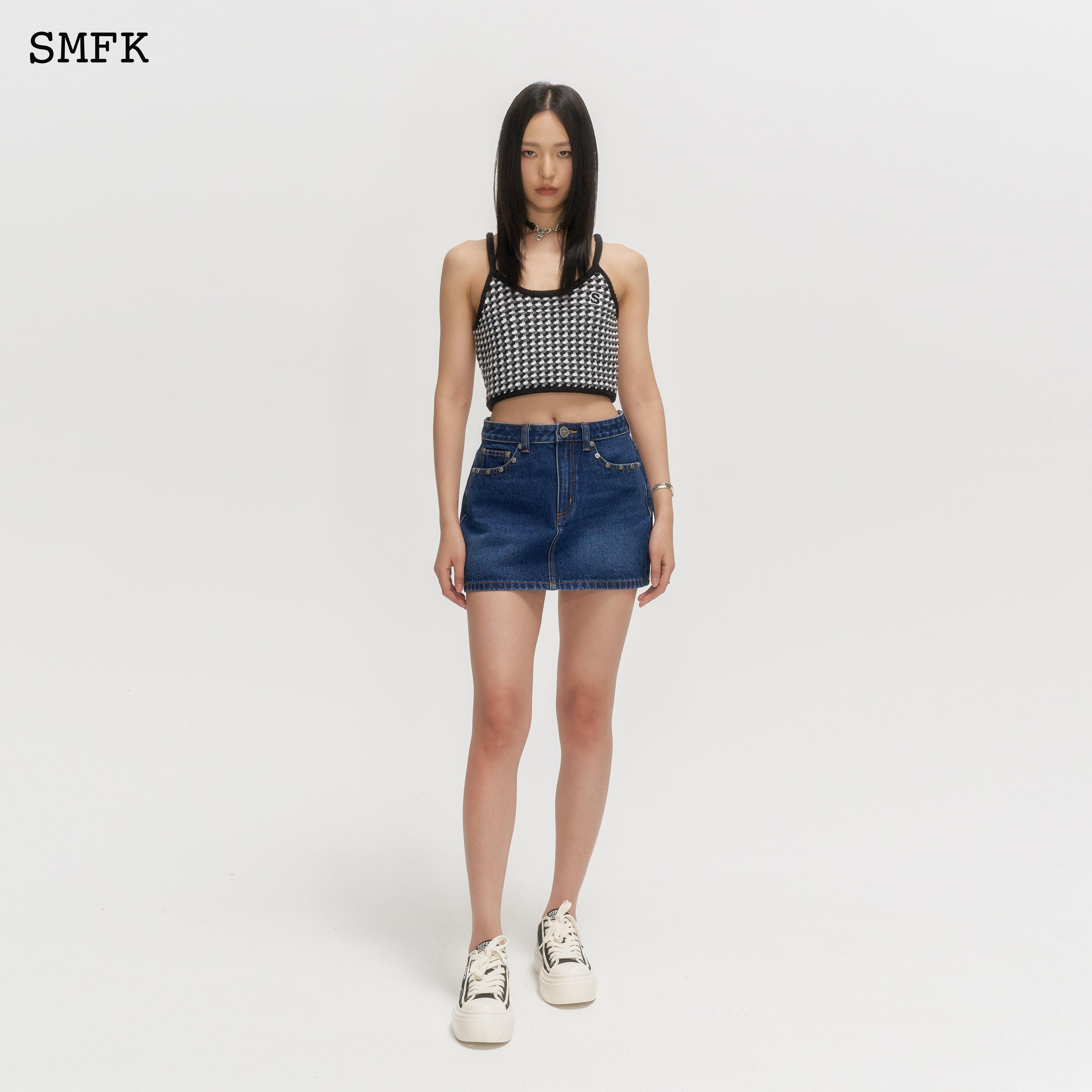 【PRE ORDER】SMFK COMPASS PLAID KNITTED SUSPENDER/SMALL PLAID UTK09BWC