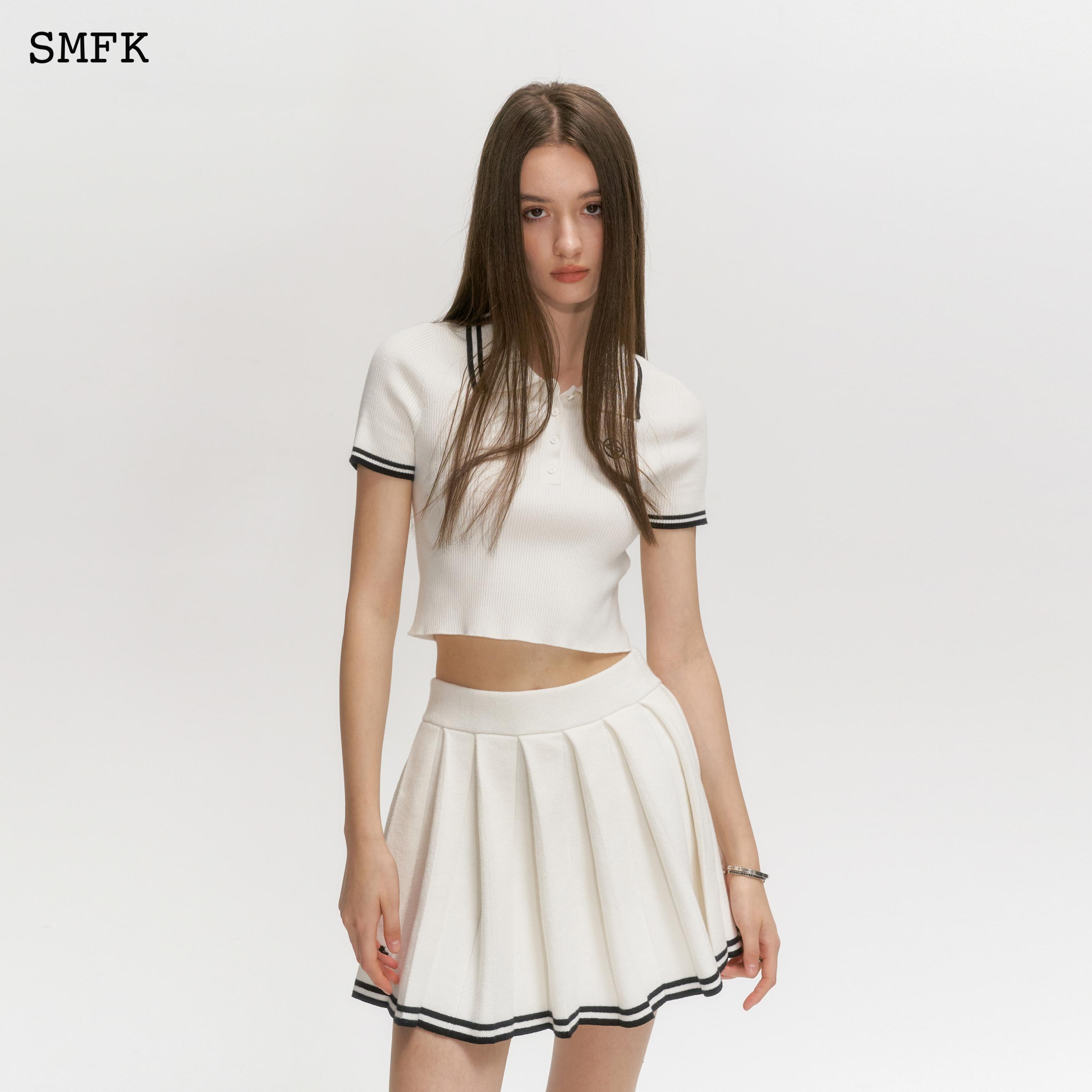 COMPASS VINTAGE COLLEGE CASHMERE PLEATED SKIRT/SNOW MOUNTAIN WHITE US003W
