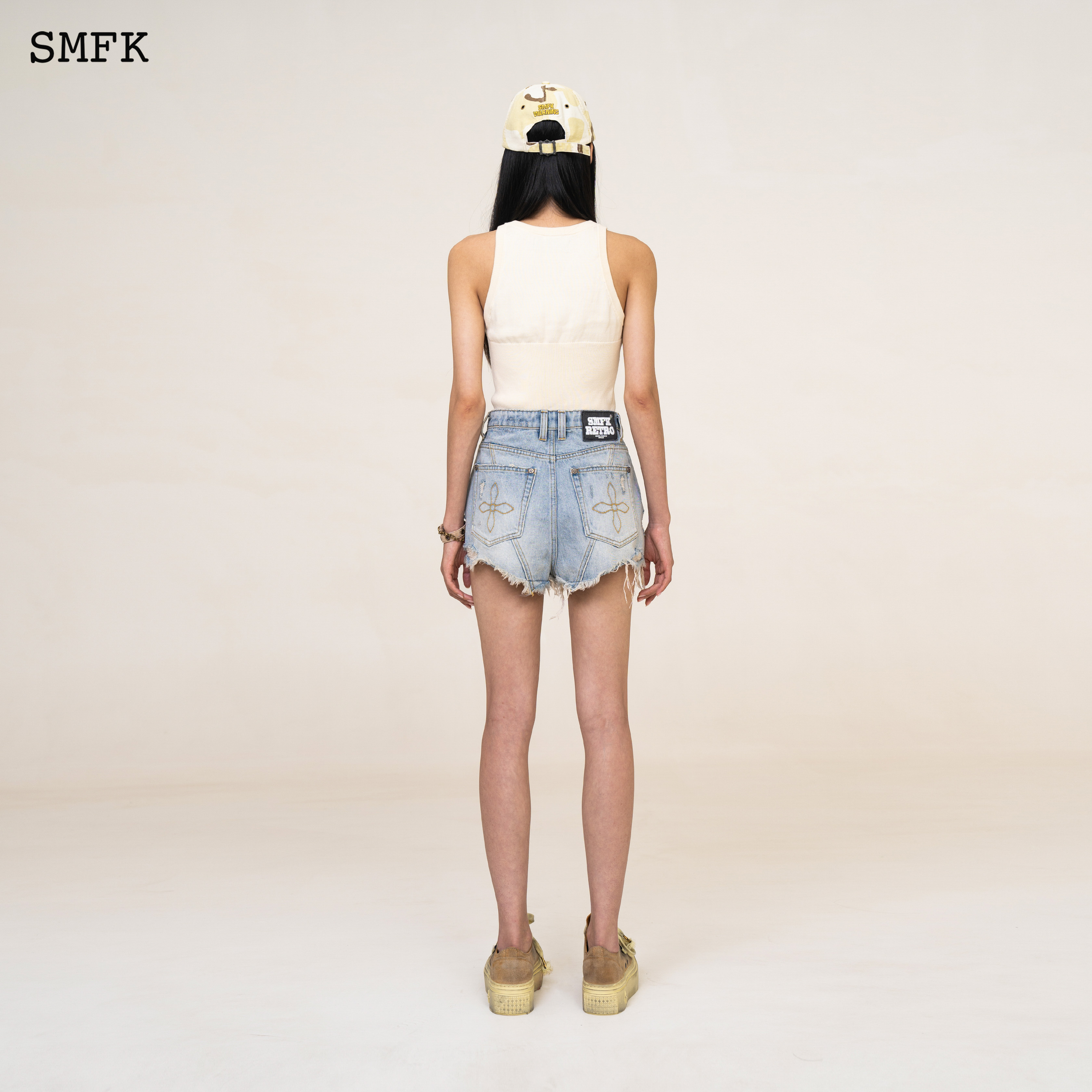 SMFK WILD-BURNING DENIM SHORTS  PS002BLW