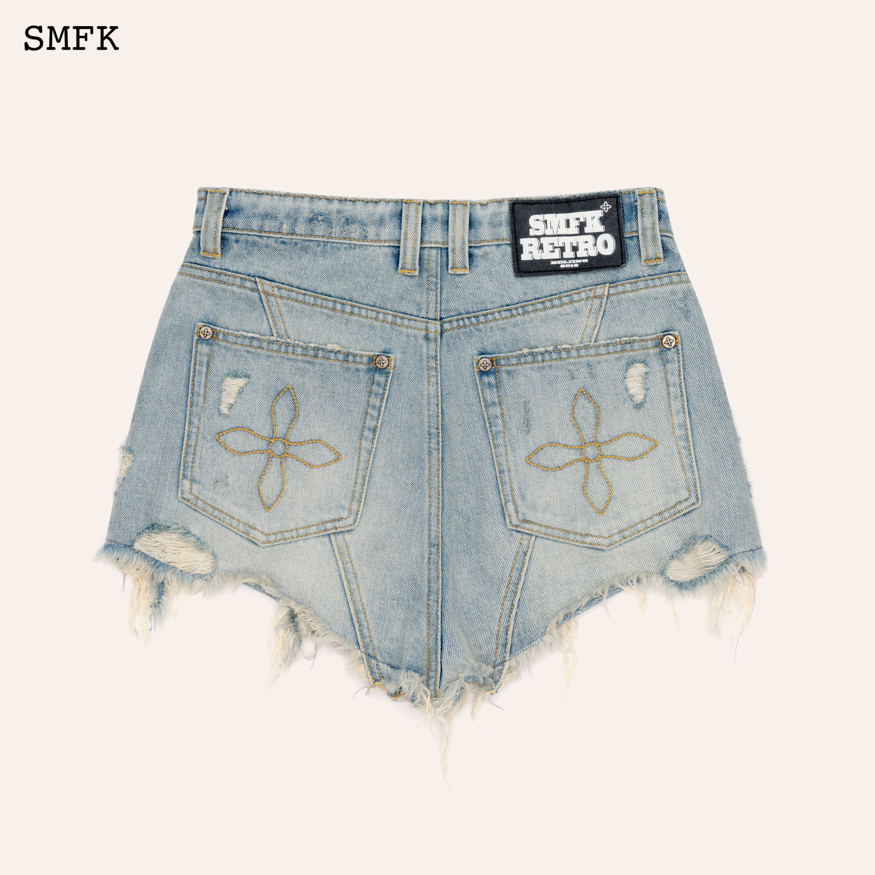 SMFK WILD-BURNING DENIM SHORTS  PS002BLW