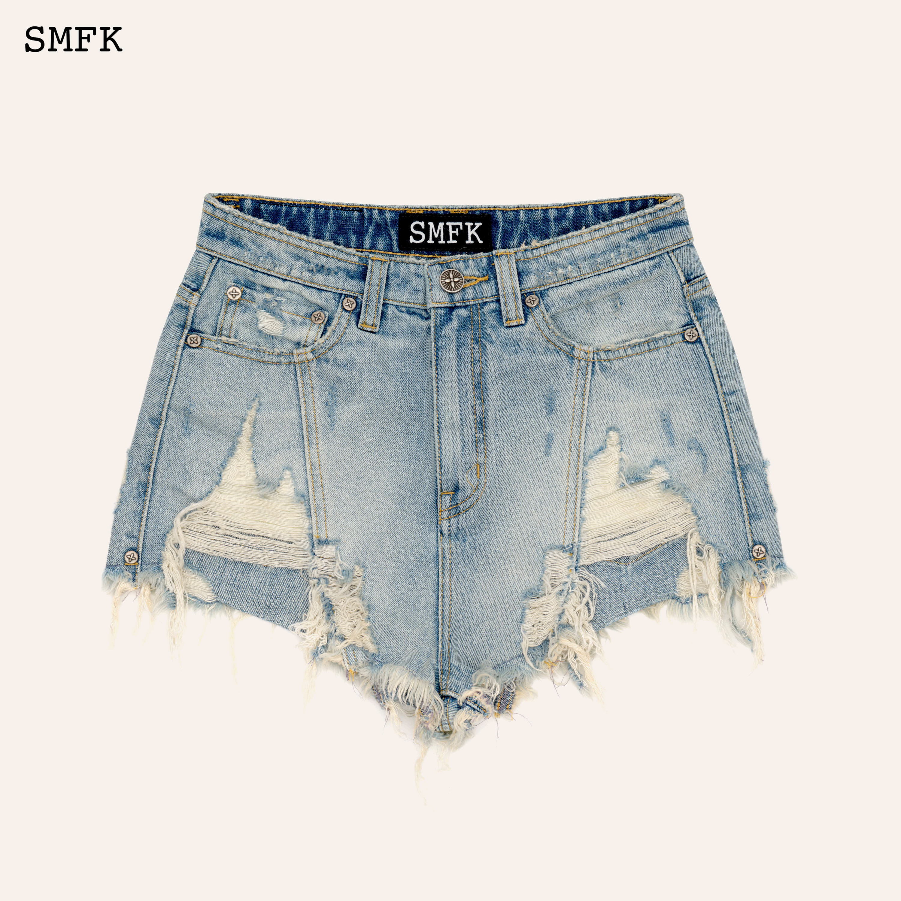 SMFK WILD-BURNING DENIM SHORTS  PS002BLW