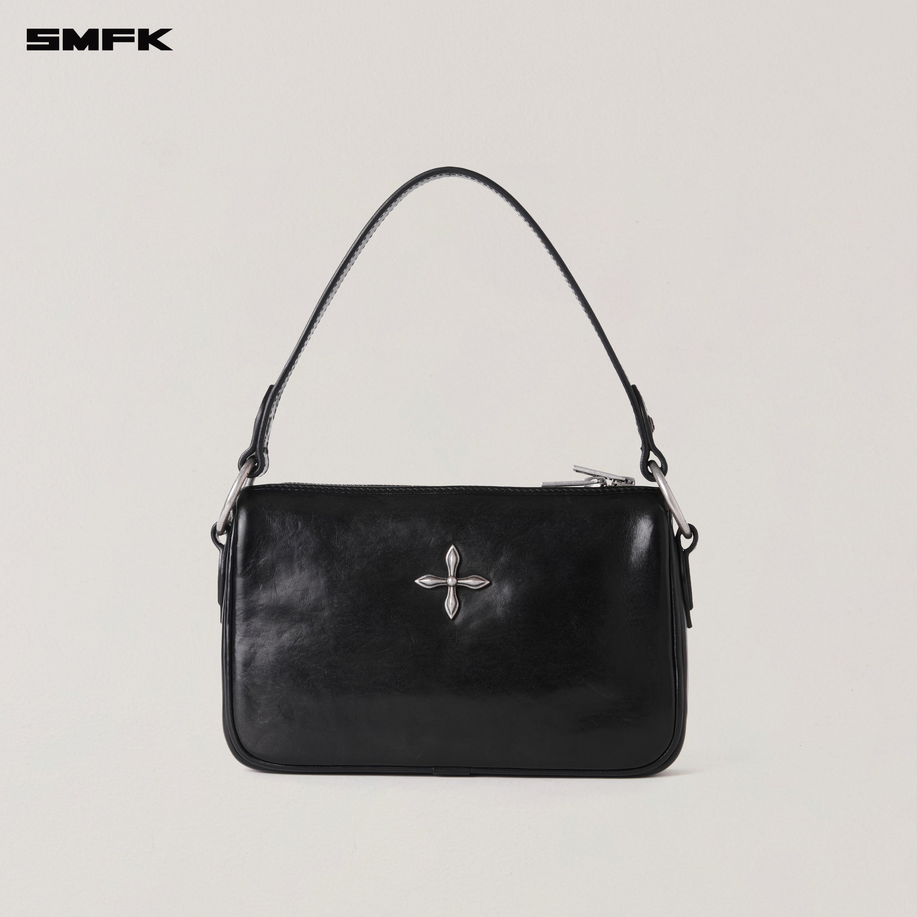 COMPASS BADGE HANDCRAFT HORSE LEATHER SHOULDER/MEDIUM WILD BLACK