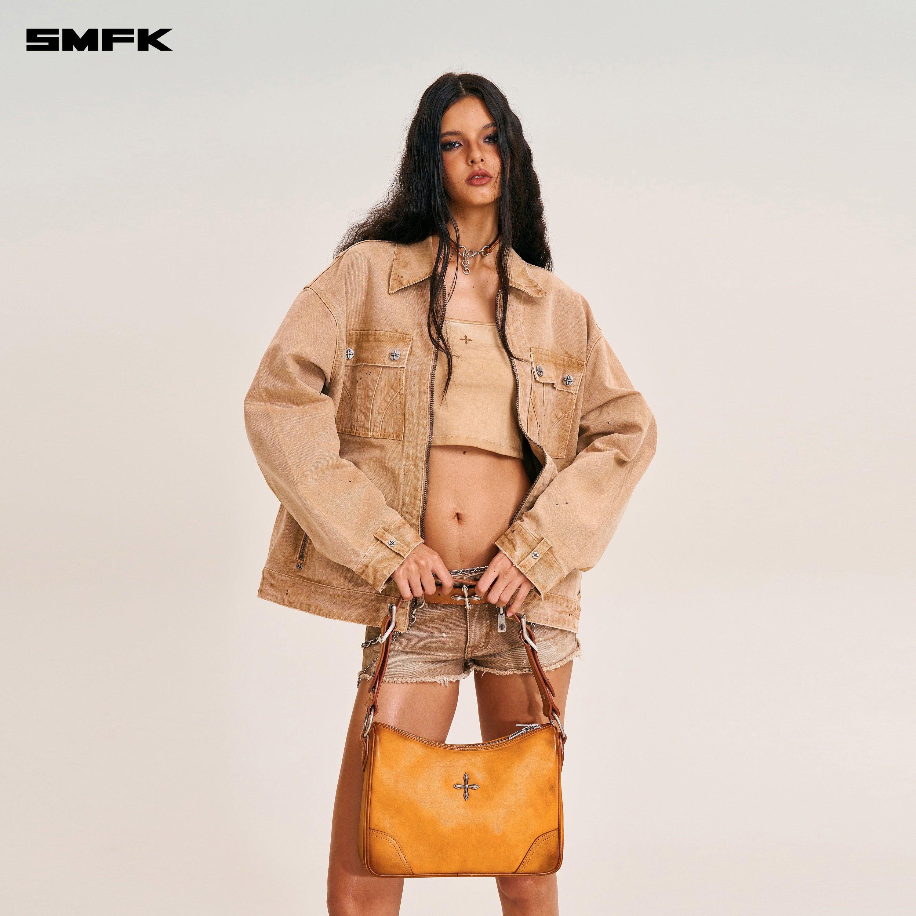 RAGE ORIGIN LEATHER SHOULDER BAG/MEDIUM GRASSLAND BROWN PATINA