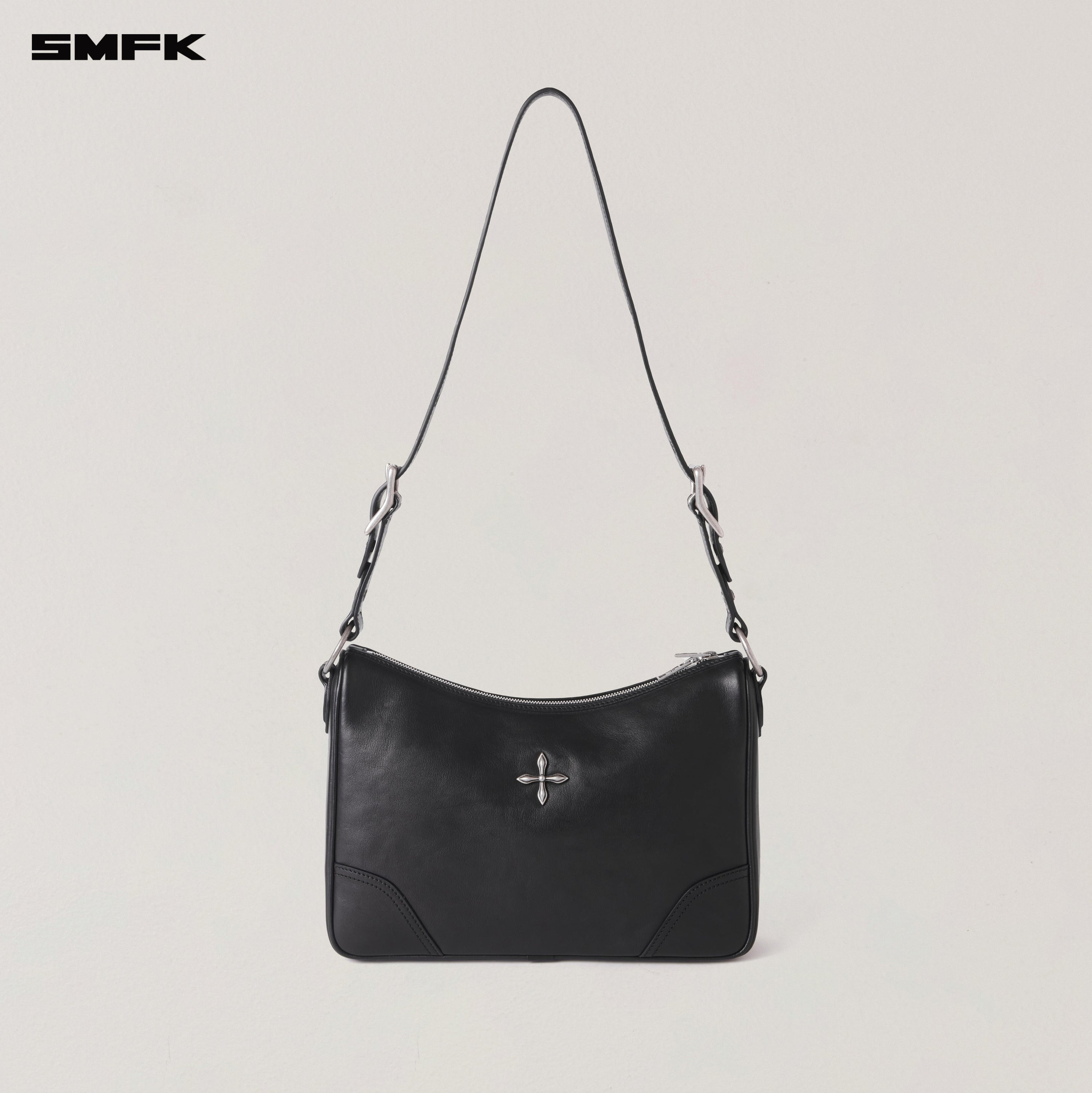 RAGE ORIGIN LEATHER SHOULDER BAG/LARGE WILD BLACK