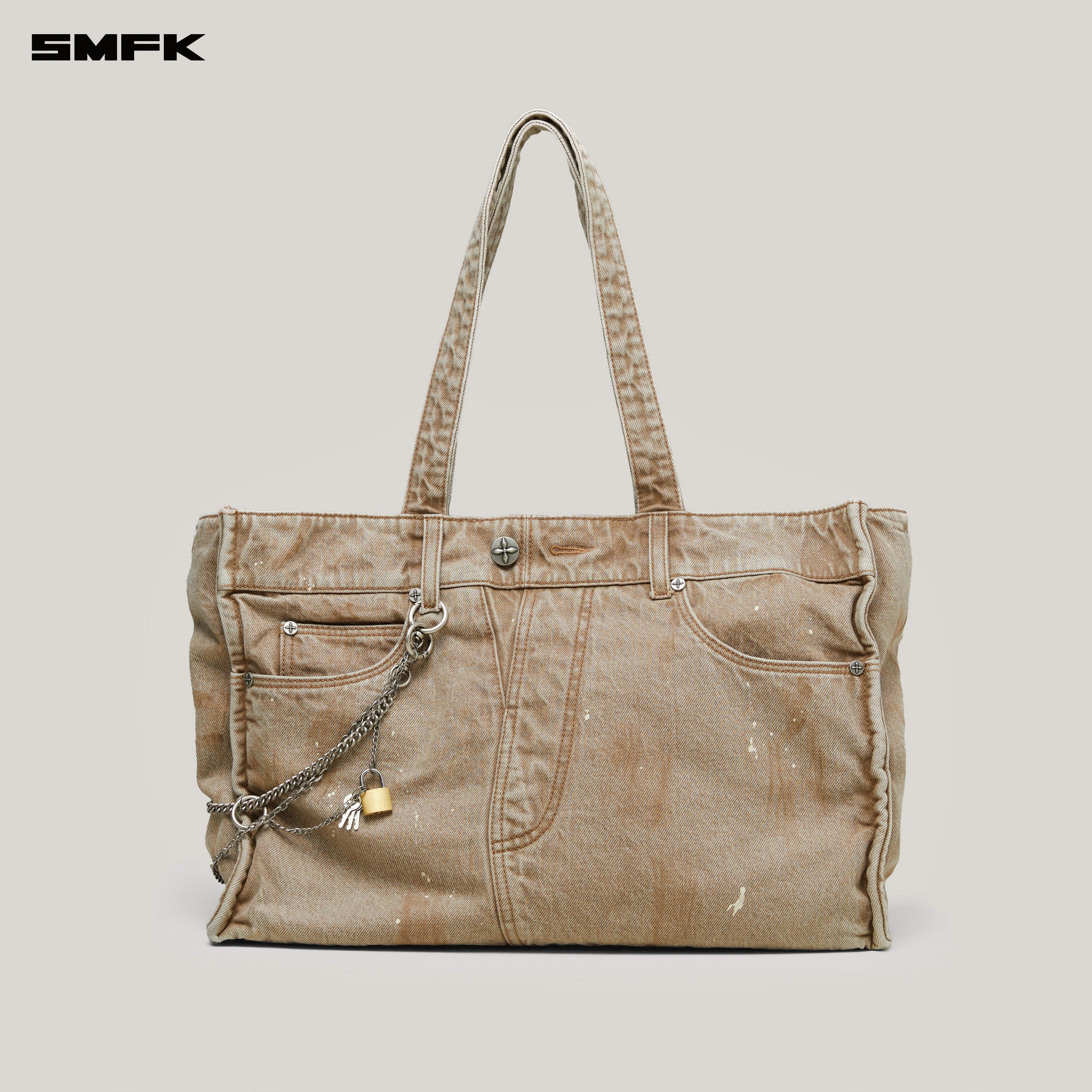 RAGE WILD BRICK DENIM TOTE LARGE WILD COWBOY BROWN
