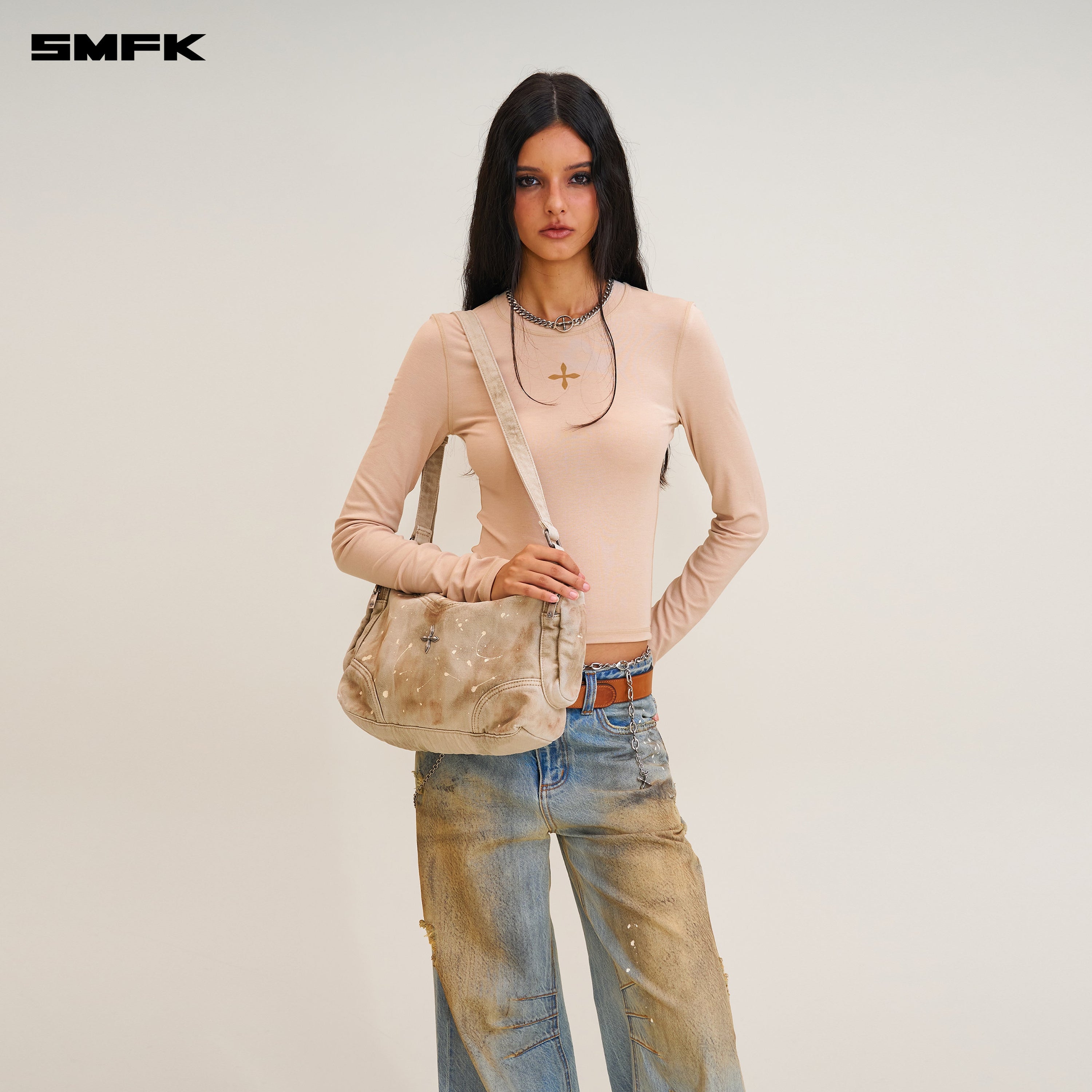 RAGE WILD ORIGIN HANDCRAFT DENIM TROOPS BAG WILD BROWN
