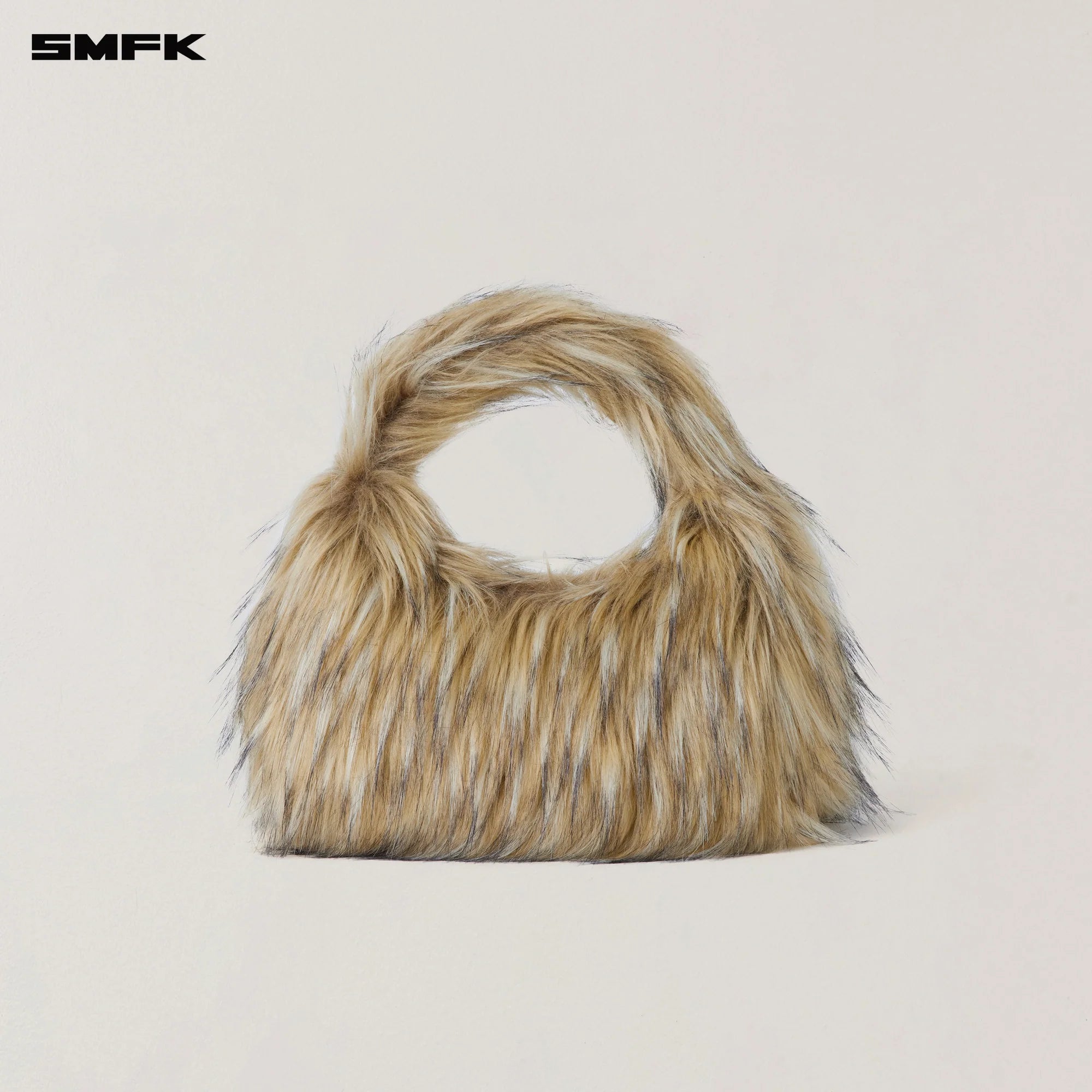 COMPASS COBBLE FURRY BAG/SMALL WOLF BROWN