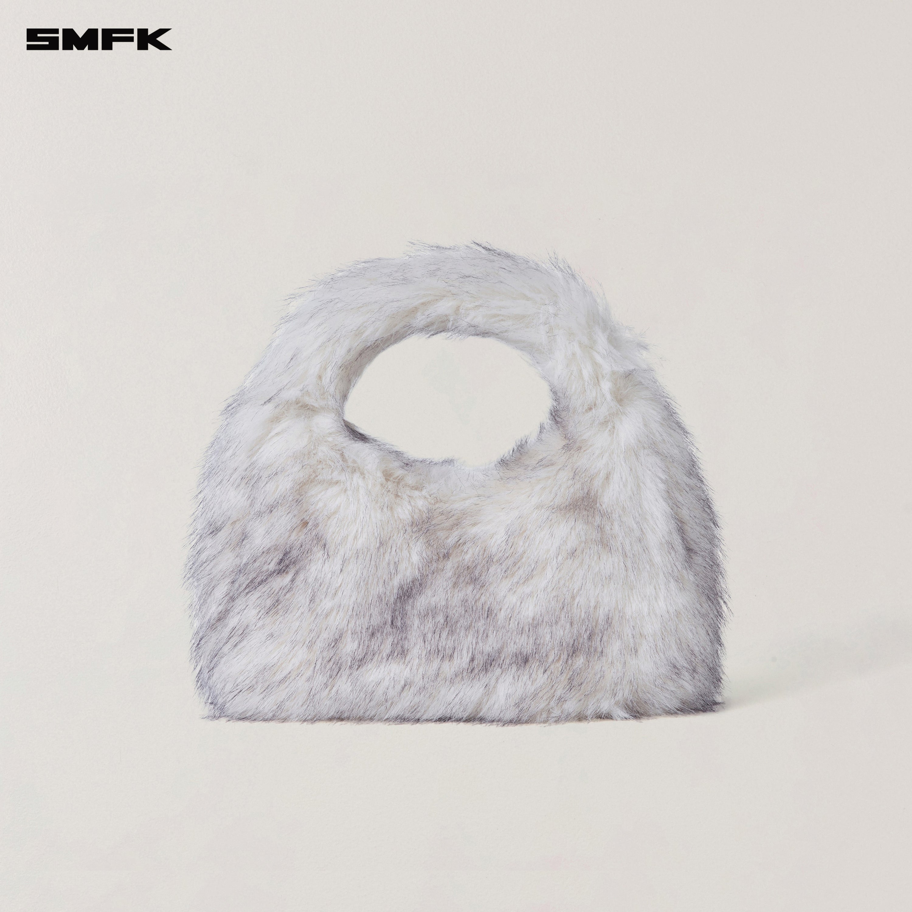 COMPASS COBBLE FURRY BAG/SMALL ARCTIC FOX WHITE