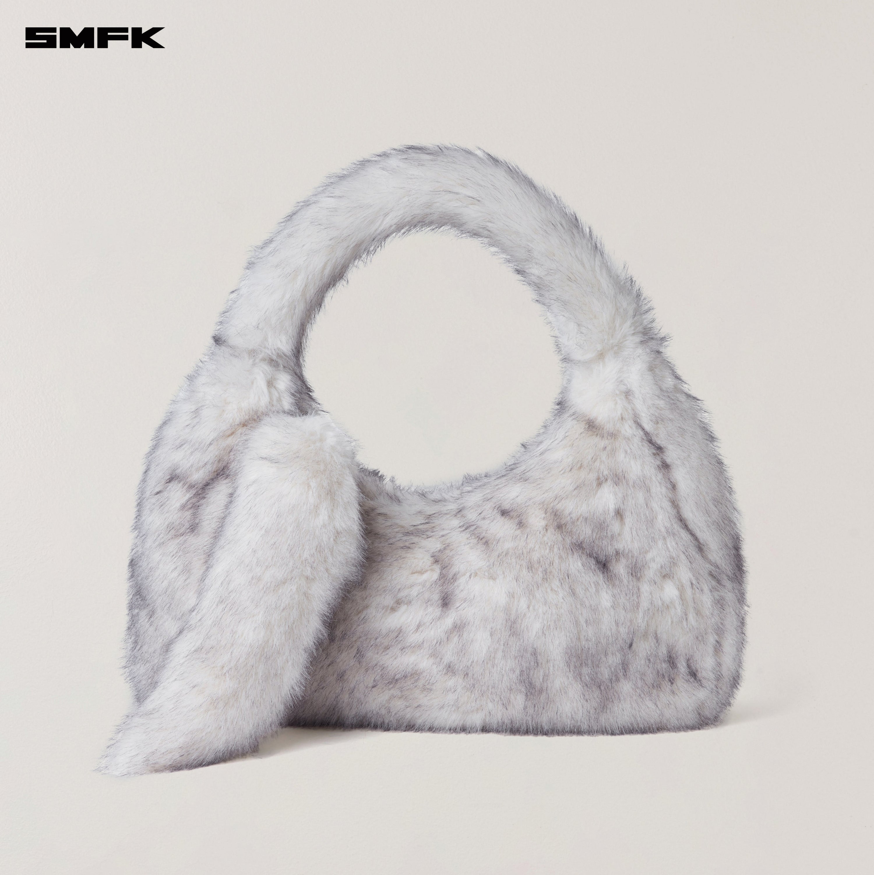 COMPASS COBBLE FURRY BAG/LARGE ARCTIC FOX WHITE
