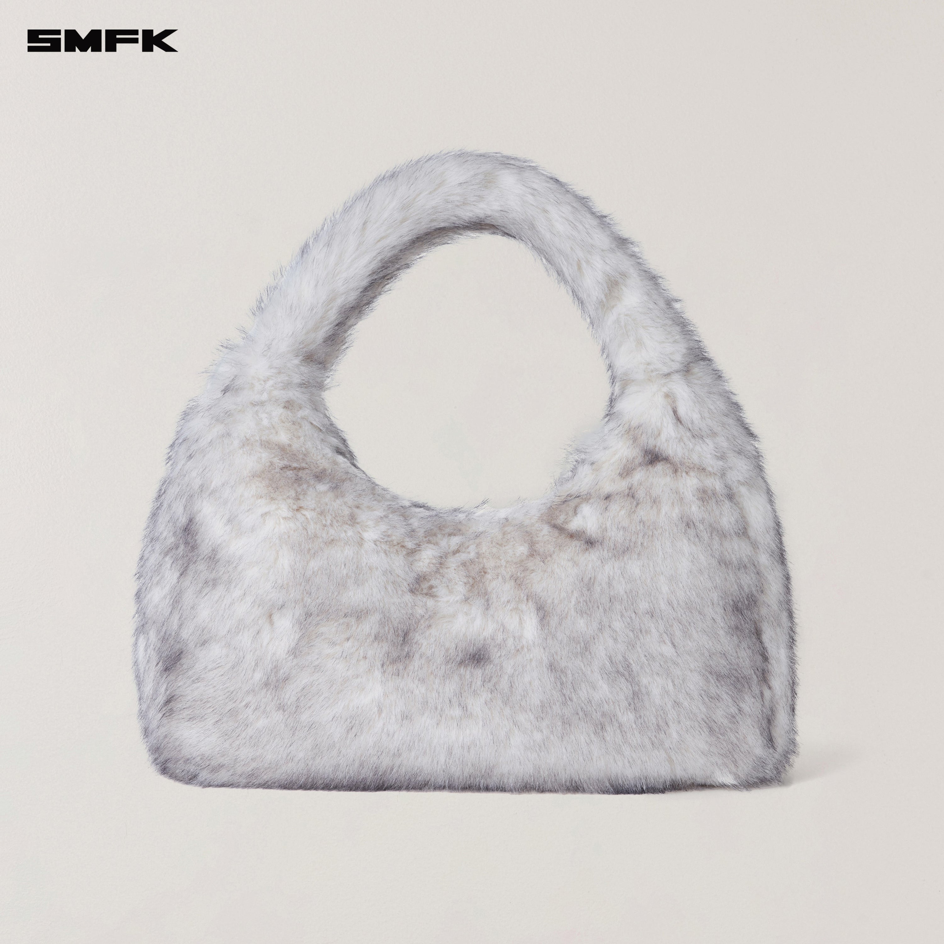 COMPASS COBBLE FURRY BAG/LARGE ARCTIC FOX WHITE