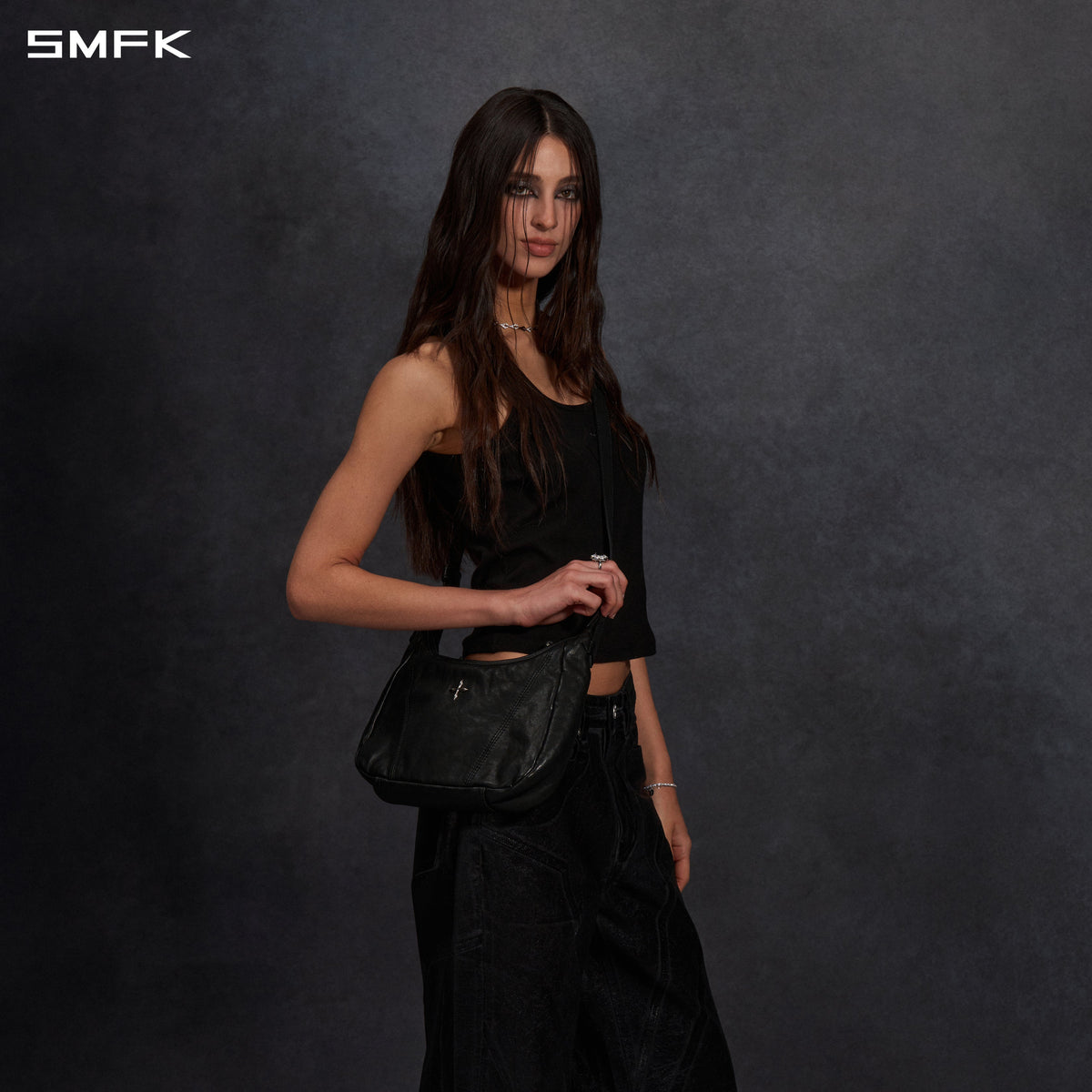 VINTAGE-FLOWING BOHO CROSSBODY BAG/SMALL WILD BLACK