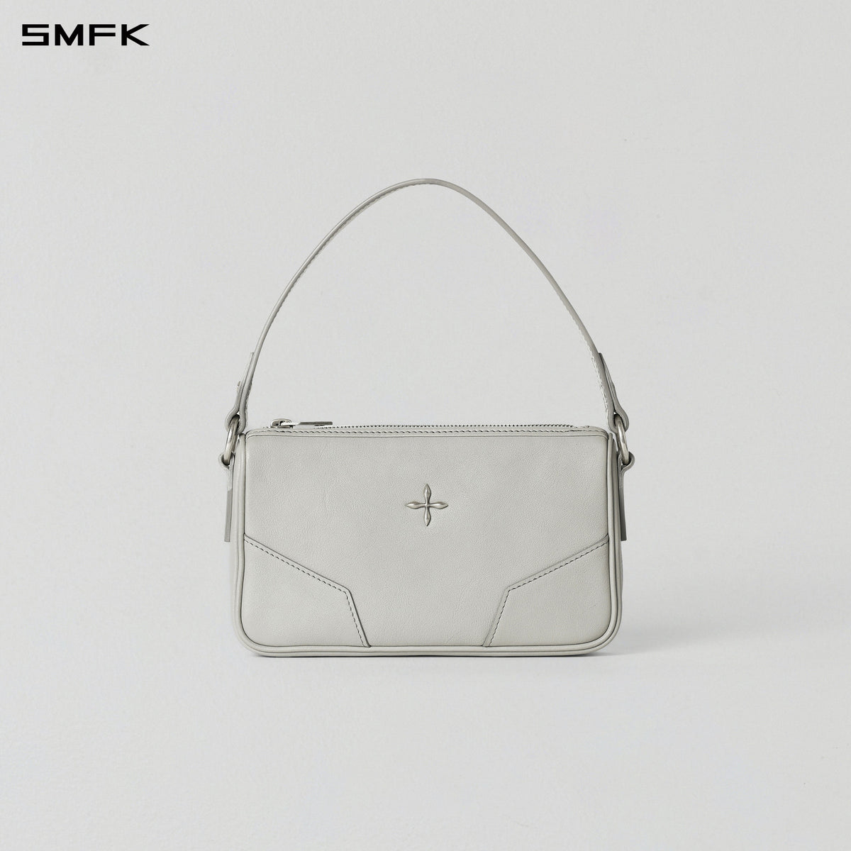 CORE CLASSIC LEATHER SHOULDER BAG/SMALL GLACIER GREY