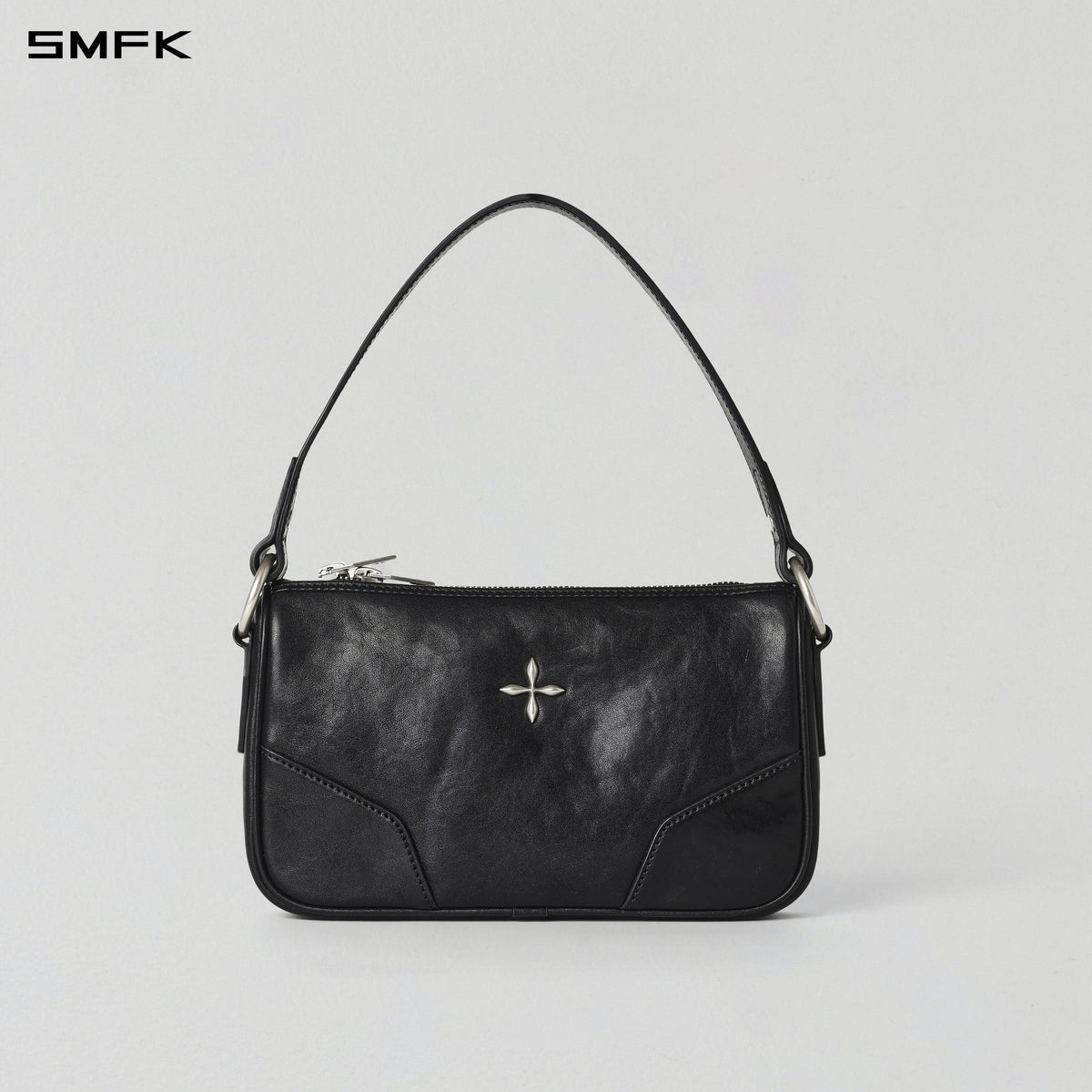 CORE CLASSIC LEATHER SHOULDER BAG/MID WILD BLACK