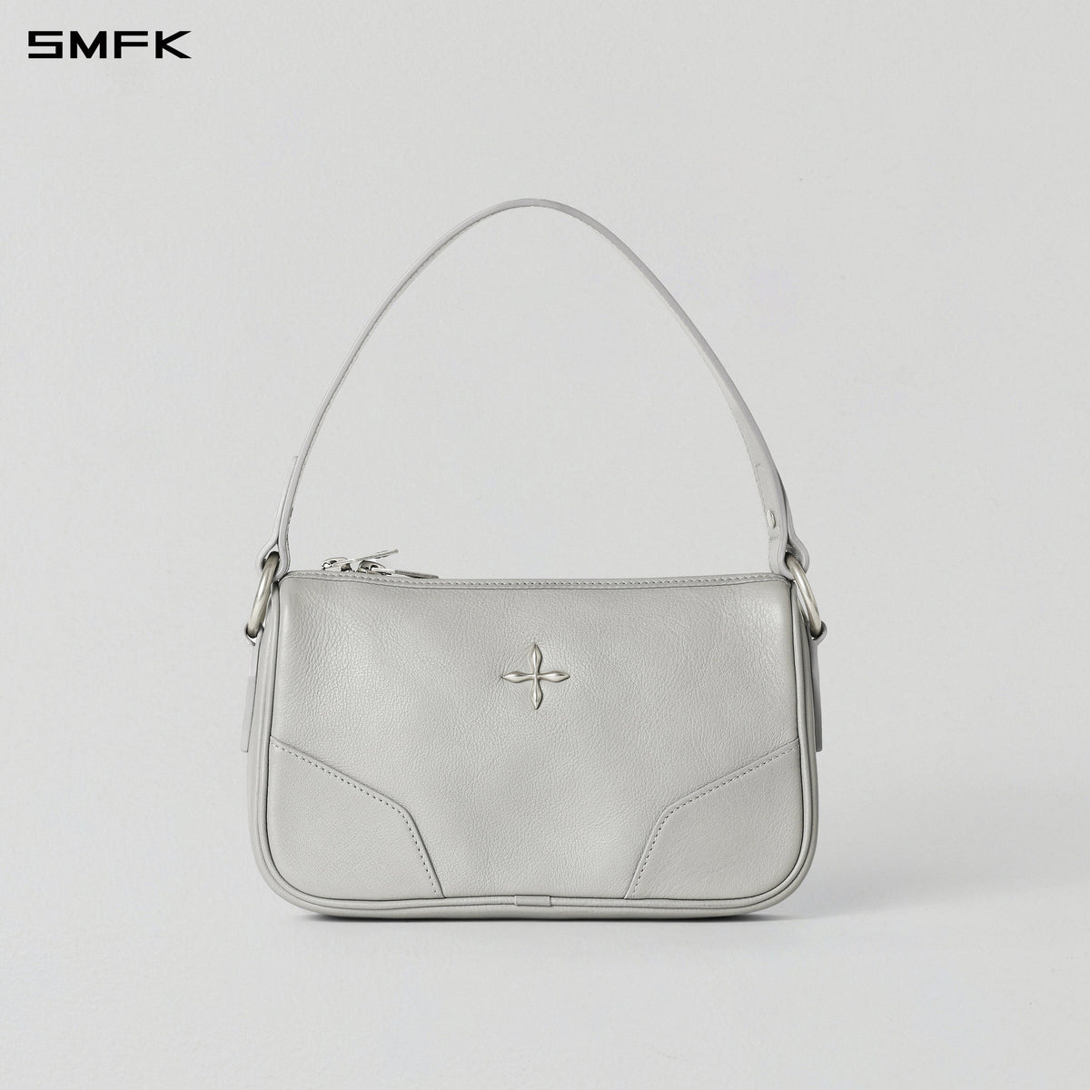 CORE CLASSIC LEATHER SHOULDER BAG/MID GLACIER GREY