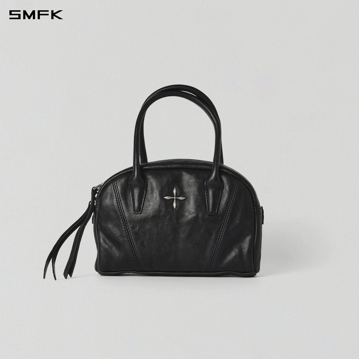 VINTAGE DETACHED LEATHER HANDBAG/SMALL WILD BLACK