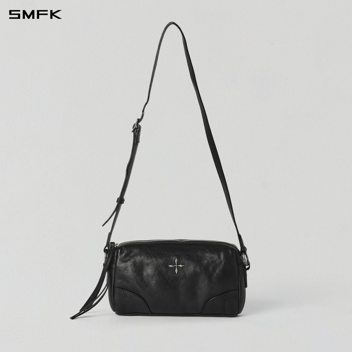 VINTAGE DETACHED LEATHER SHOULDER BAG/SMALL WILD BLACK