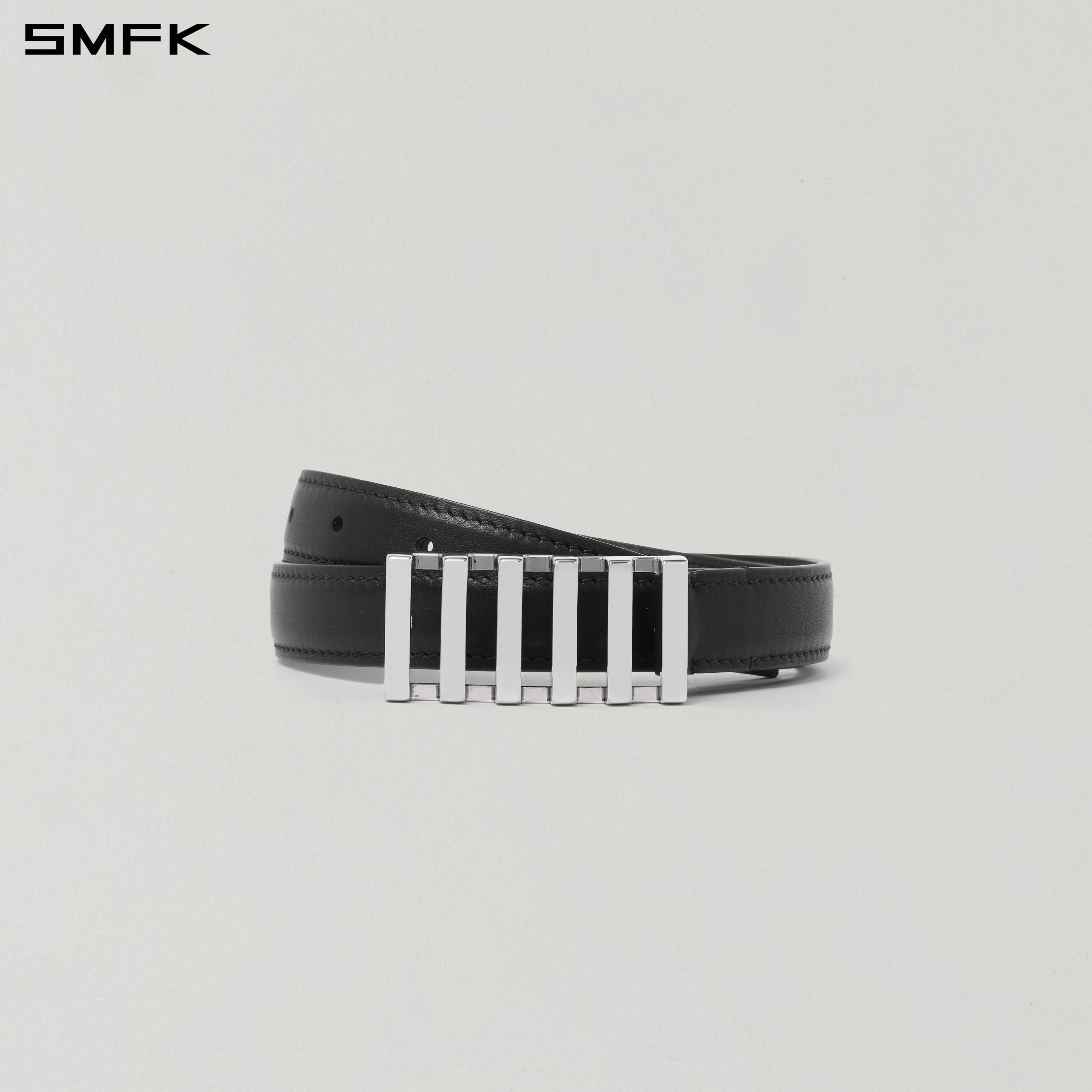PIANO METAL LEATHER THIN BELT/LEATHER WILD BLACK