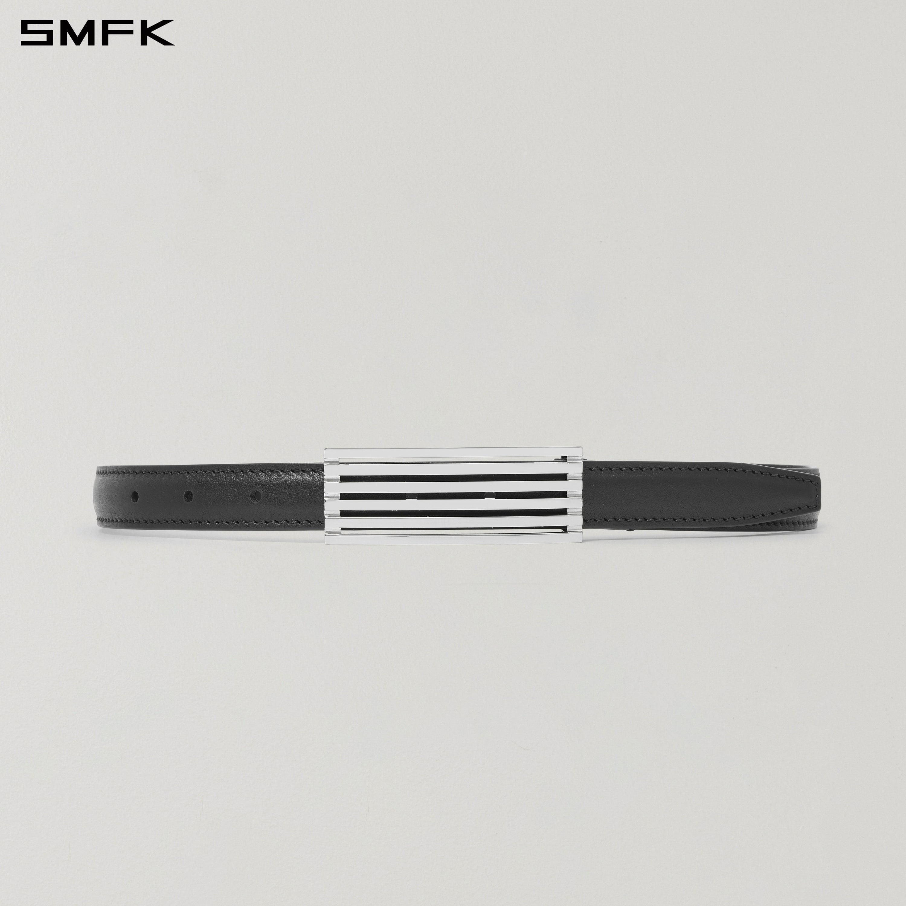 REFLECTION METAL LEATHER THIN BELT/LEATHER WILD BLACK
