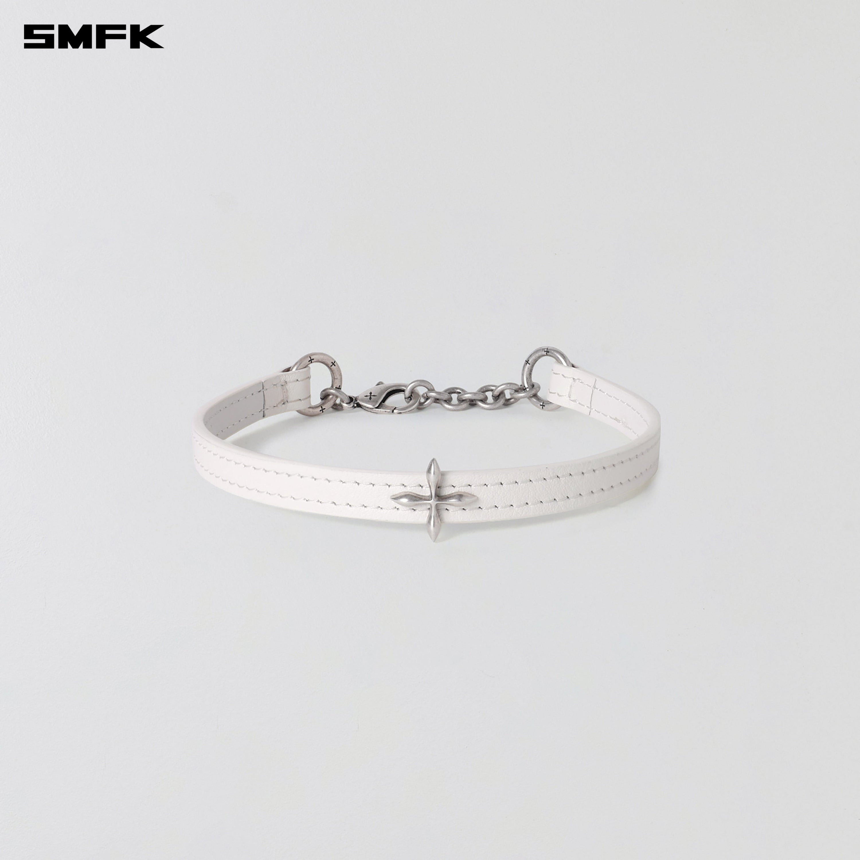 MIRAGE MIRROR LEATHER CHOCKER/SMALL CLOUD WHITE