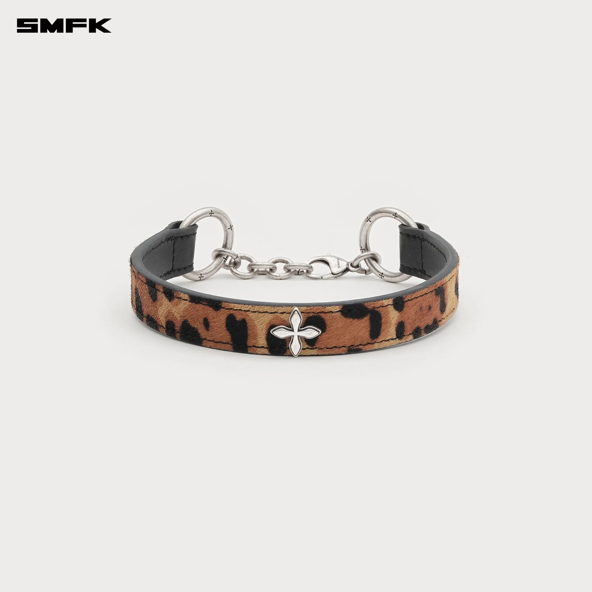 COMPASS CLASSIC FUR TURTLENECK CHOKER LEOPARD PRINT
