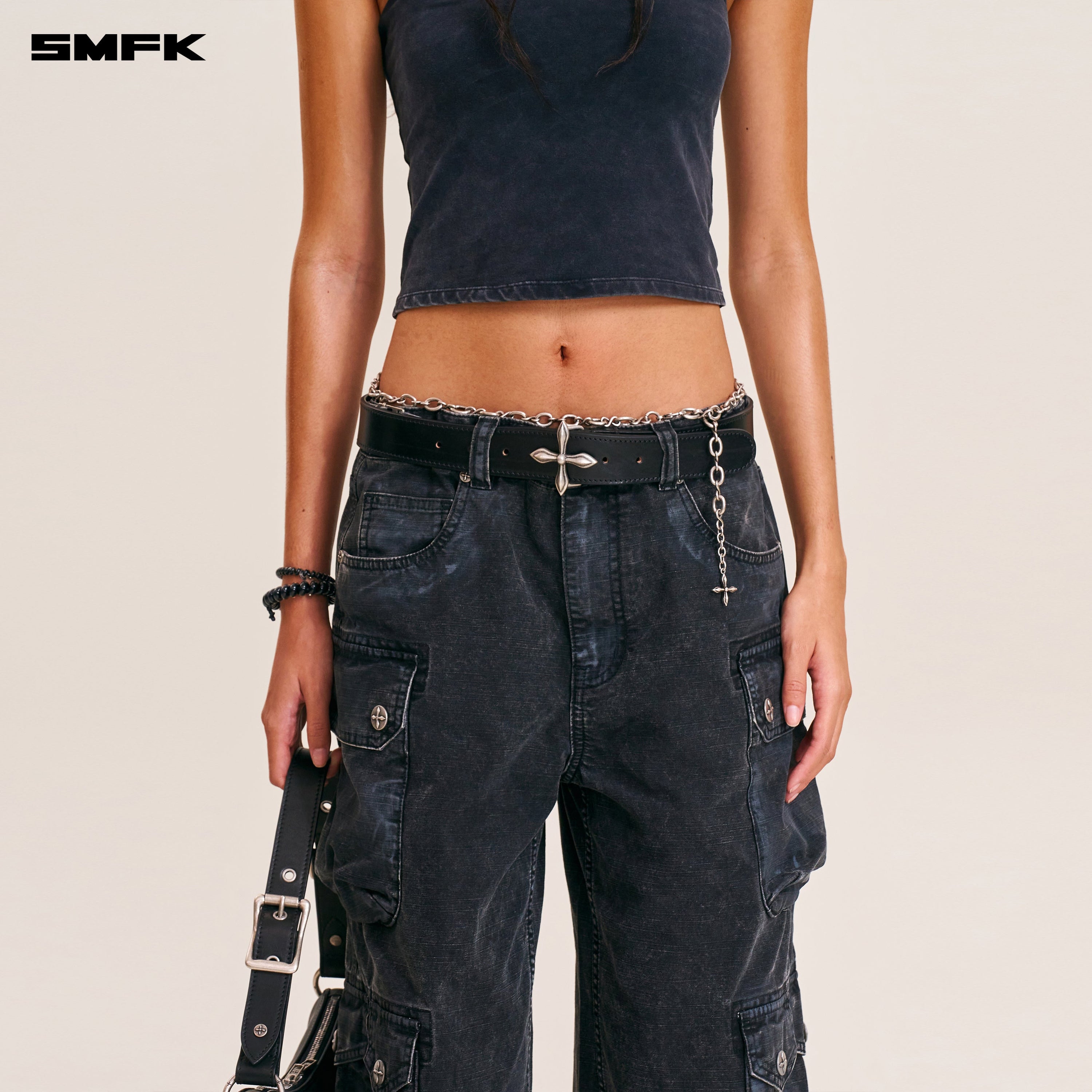 COMPASS TOTEM HANDCRAFT HORSE LEATHER BELT WILD BLACK