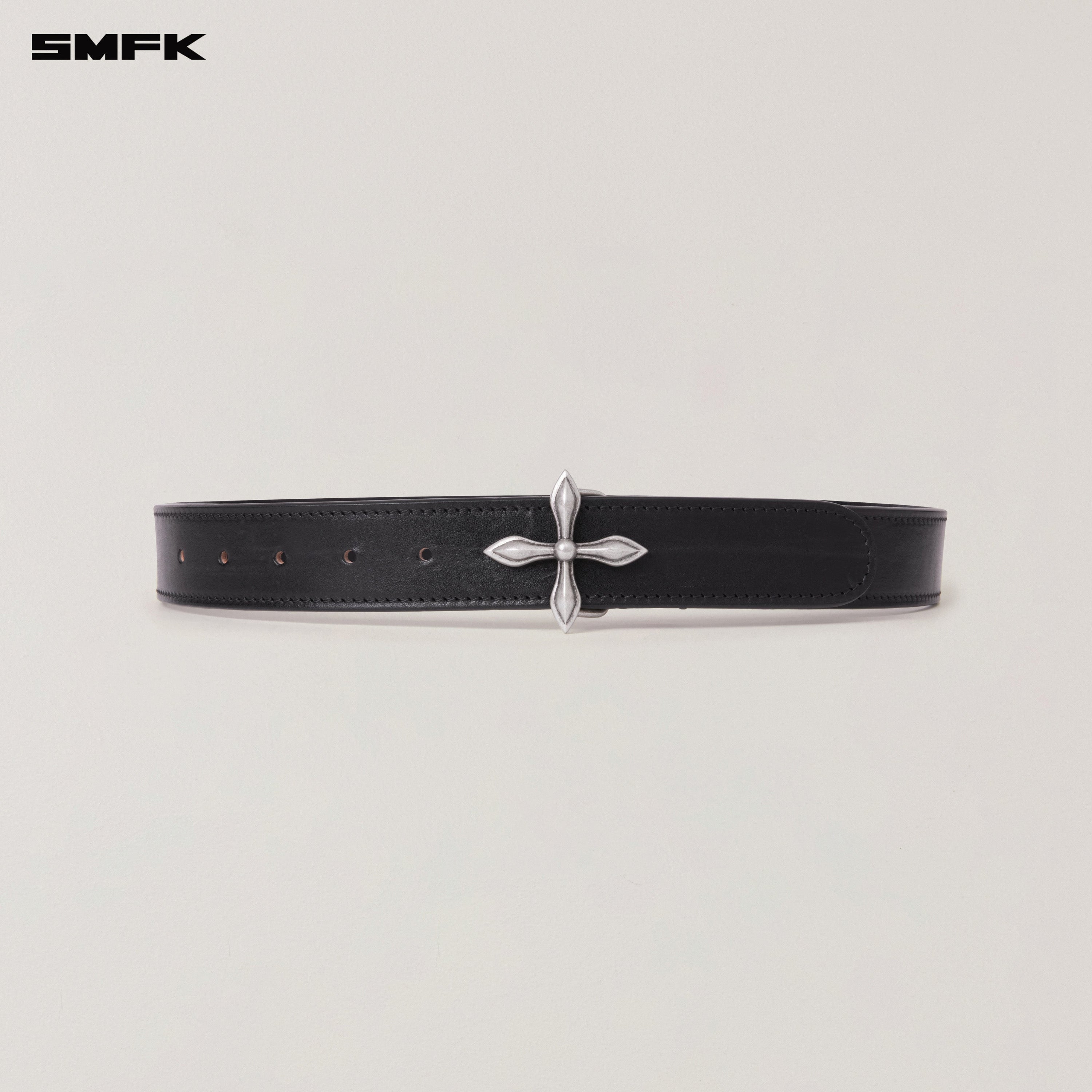 COMPASS TOTEM HANDCRAFT HORSE LEATHER BELT WILD BLACK