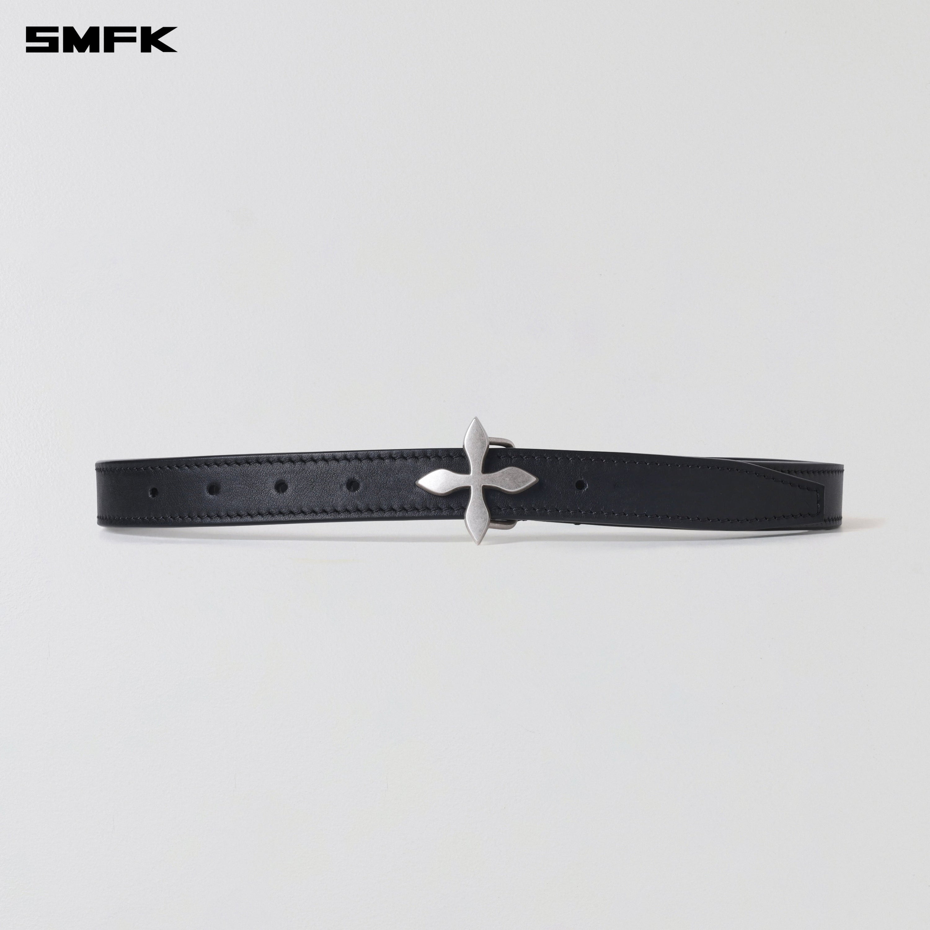 MIRAGE MIRROR LEATHER BELT/THIN WILD BLACK