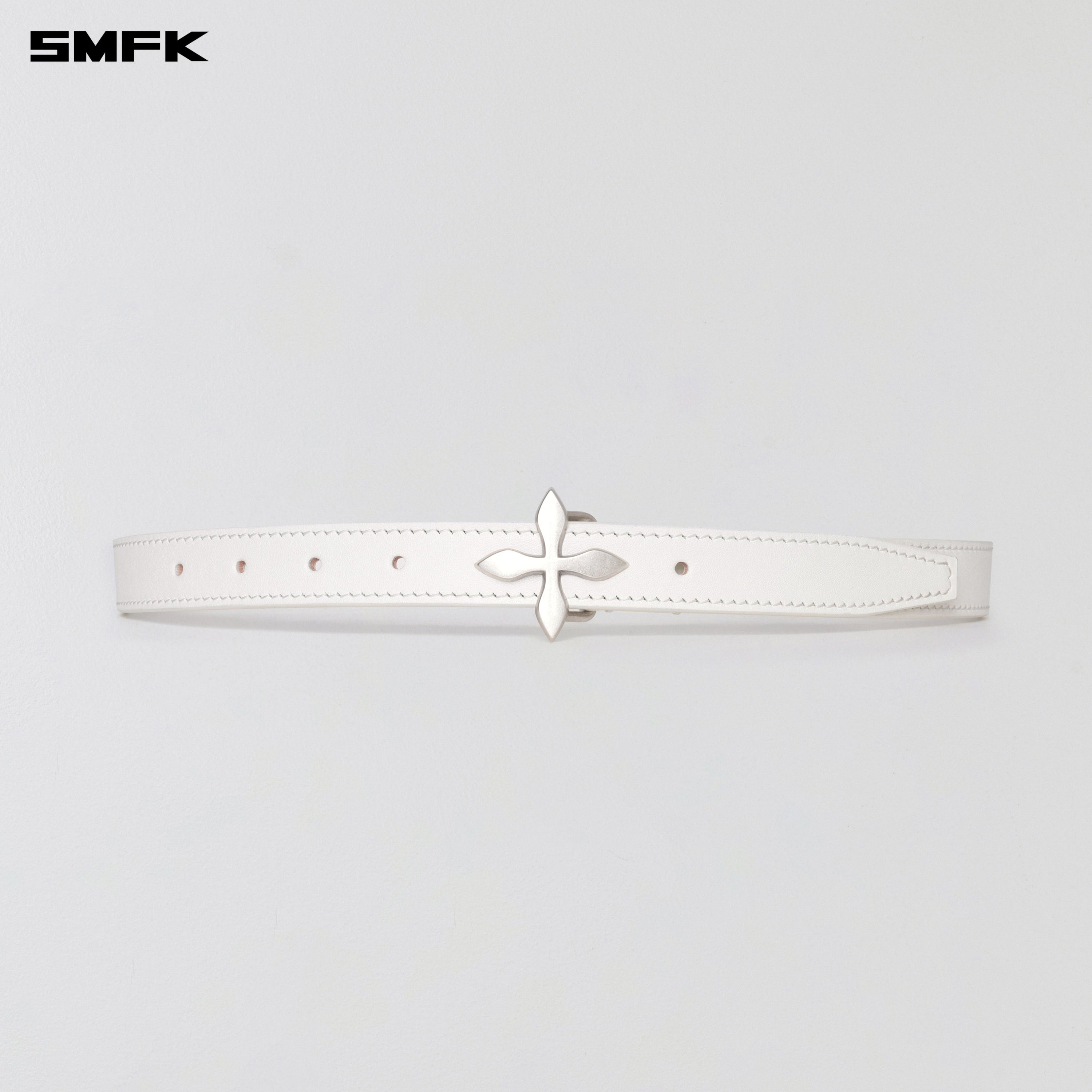 MIRAGE MIRROR LEATHER BELT/THIN CLOUD WHITE
