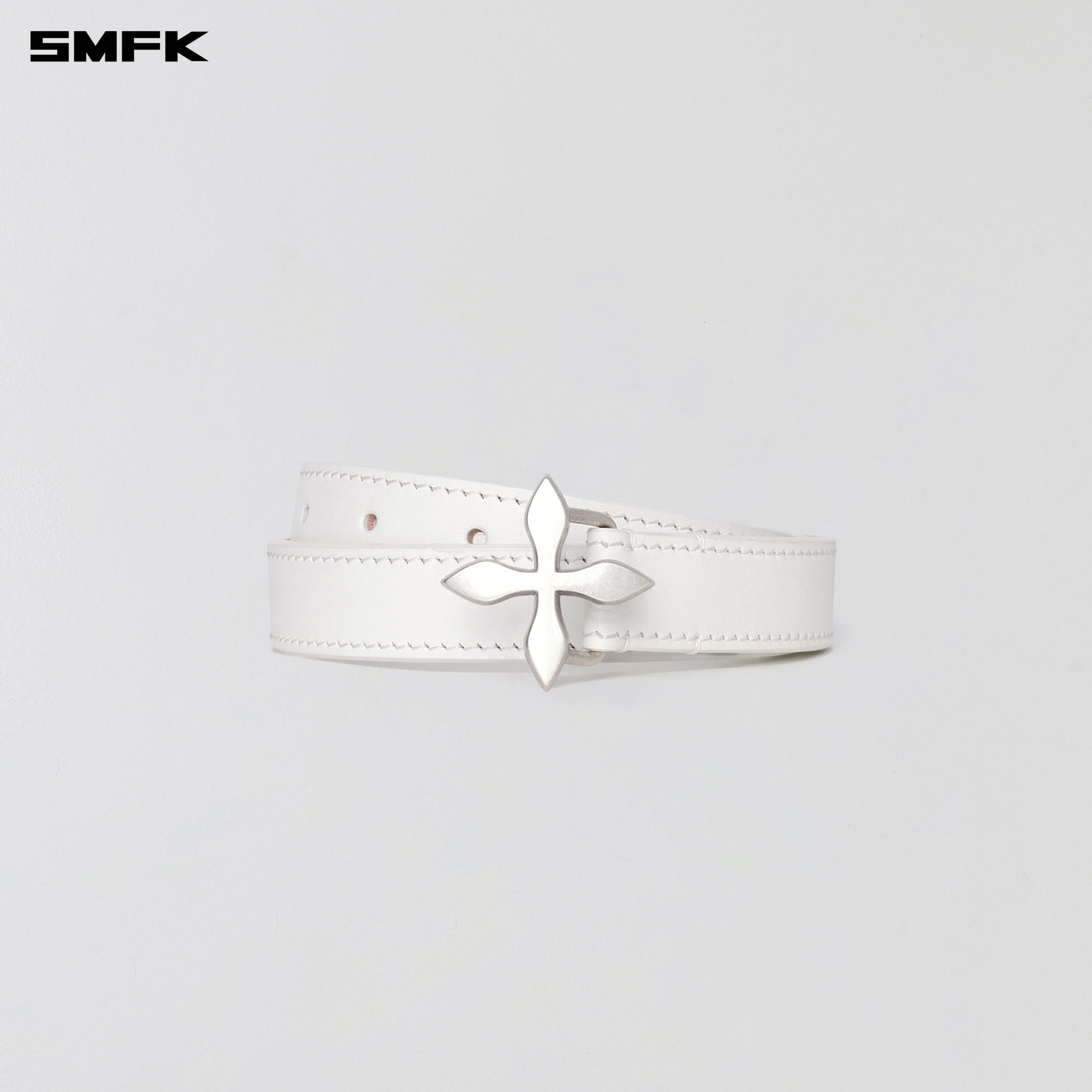 MIRAGE MIRROR LEATHER BELT/THIN CLOUD WHITE