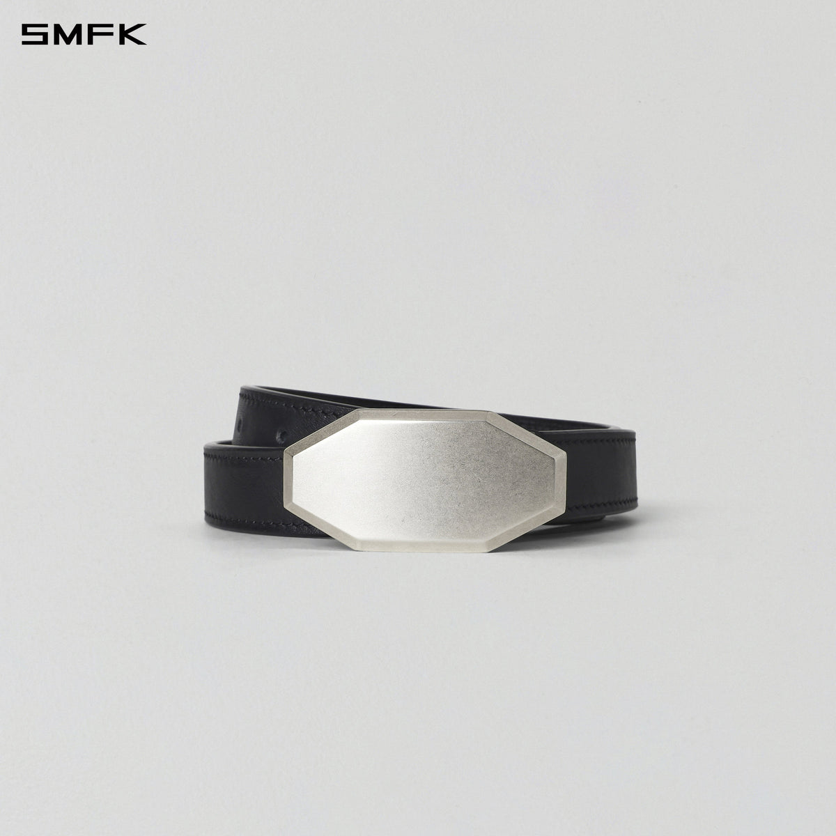 PRISM LEATHER THIN BELT/COW LEATHER/U WILD BLACK