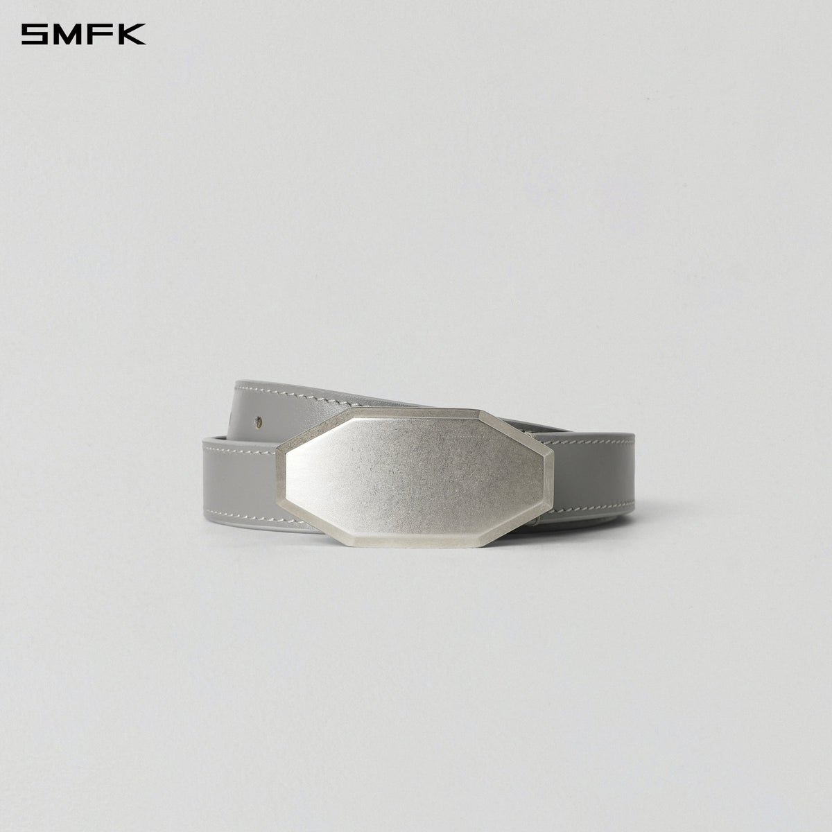 PRISM LEATHER THIN BELT/COW LEATHER/U MIST GREY