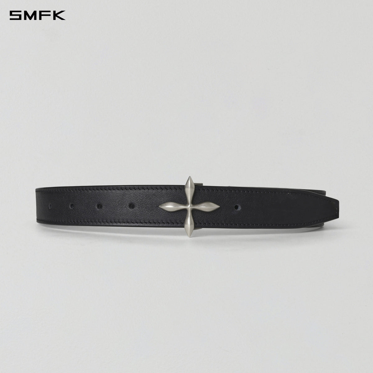 COMPASS LEATHER BELT/COW LEATHER/U WILD BLACK