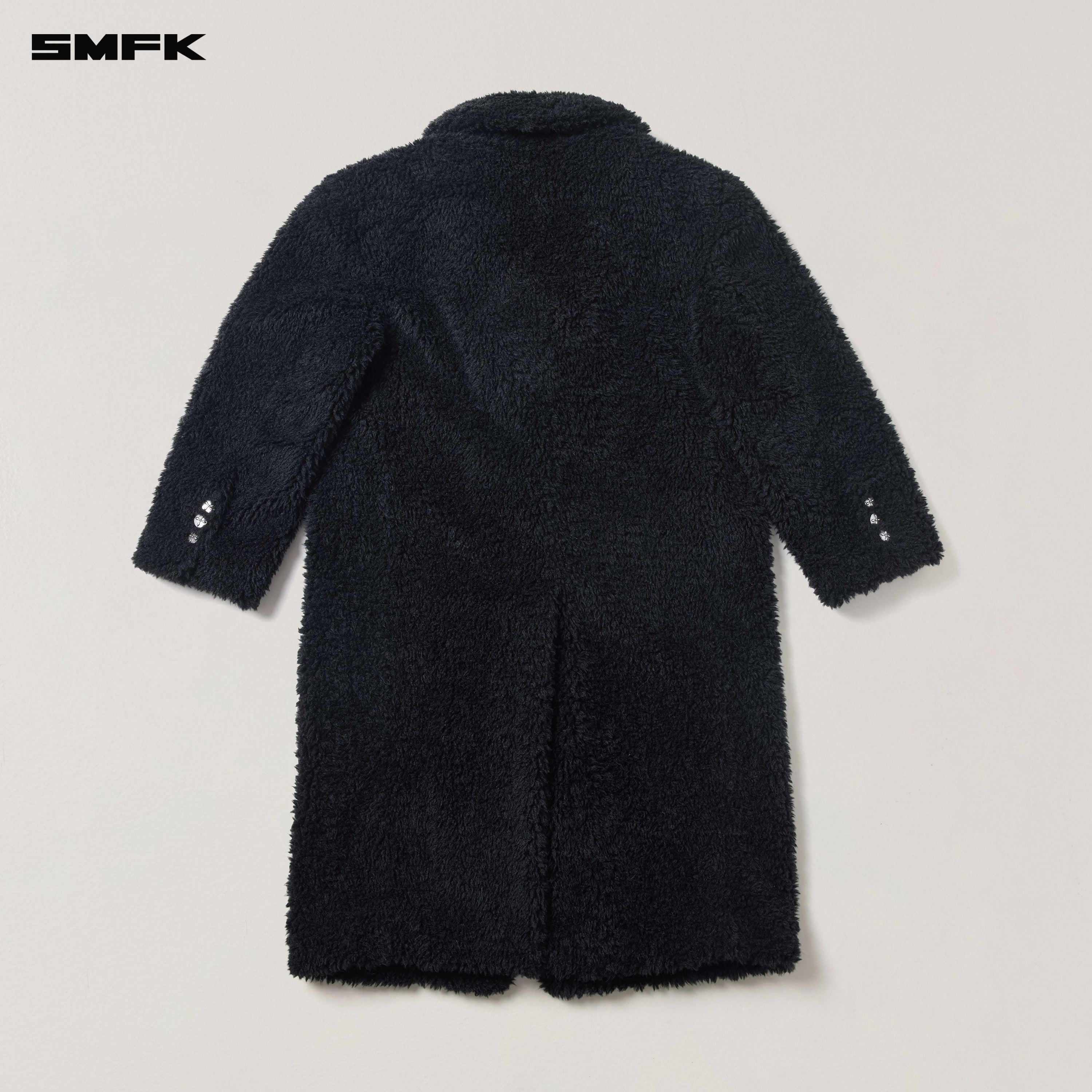 COMPASS MODE ROVE WOOL LOOSE OVERCOAT WILD BLACK