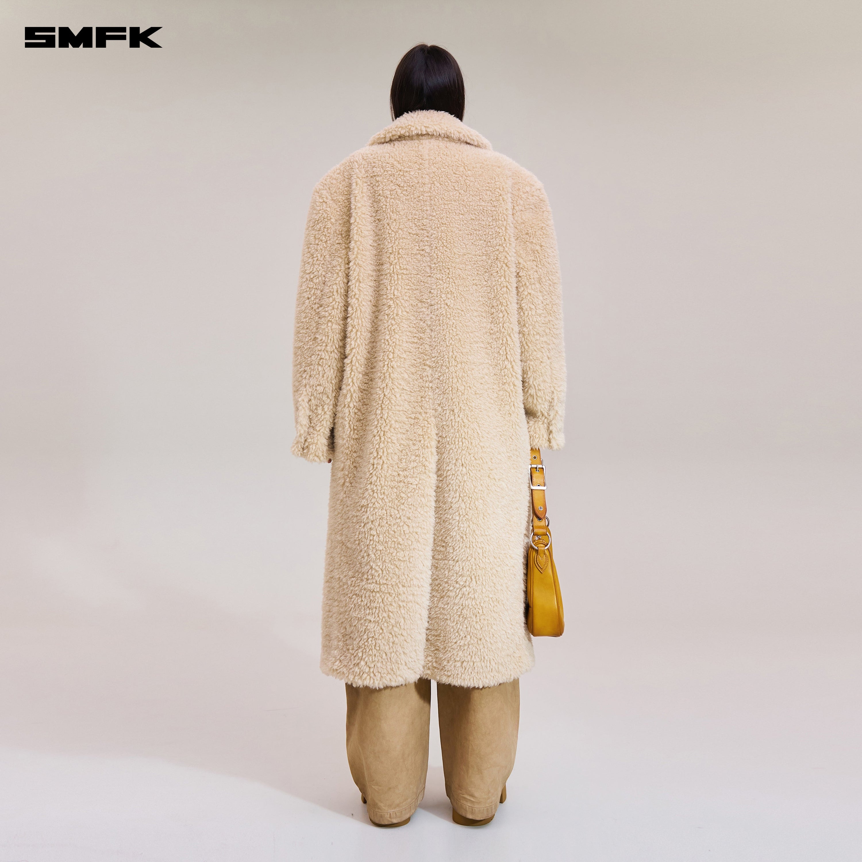 COMPASS MODE ROVE WOOL LOOSE OVERCOAT SAND
