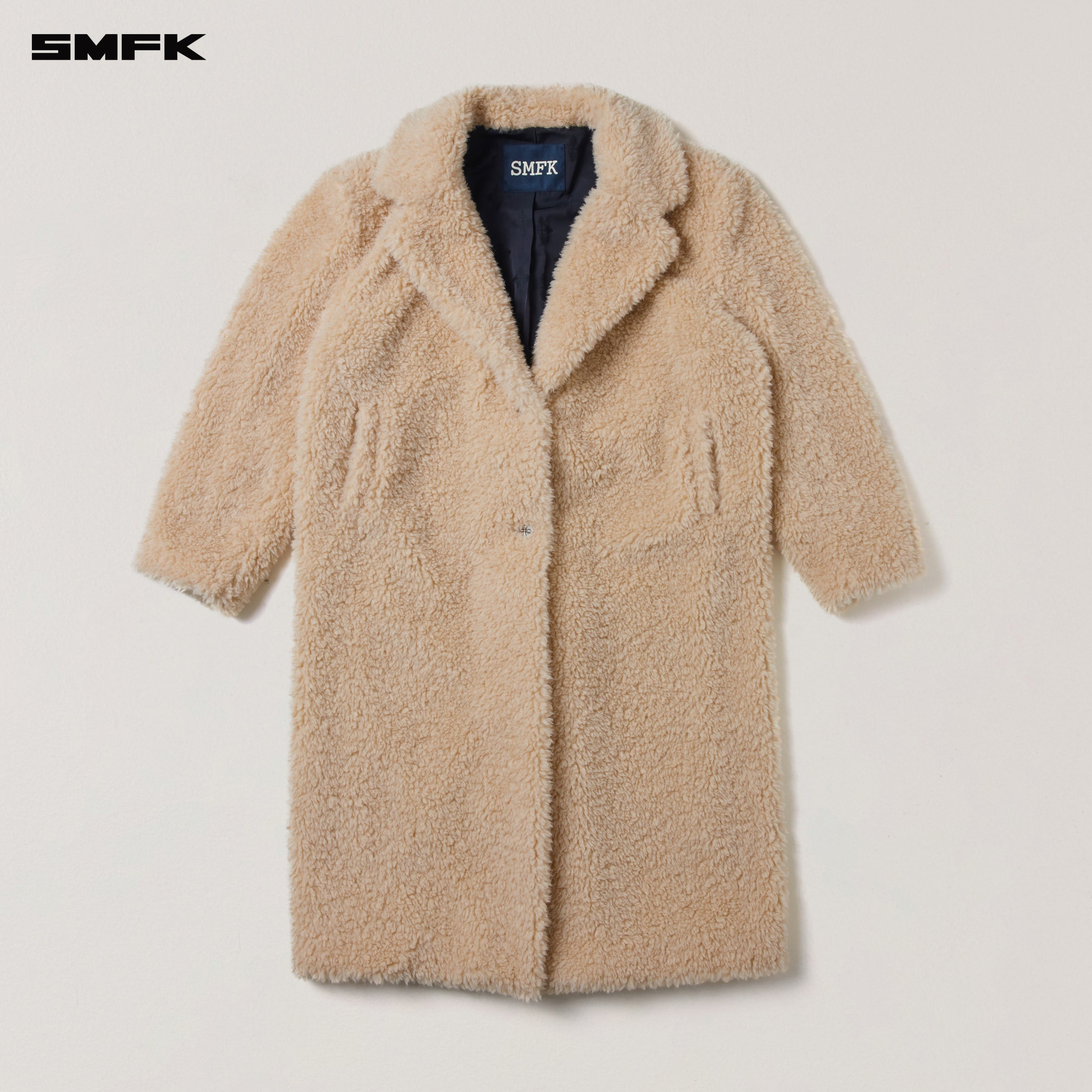 COMPASS MODE ROVE WOOL LOOSE OVERCOAT SAND