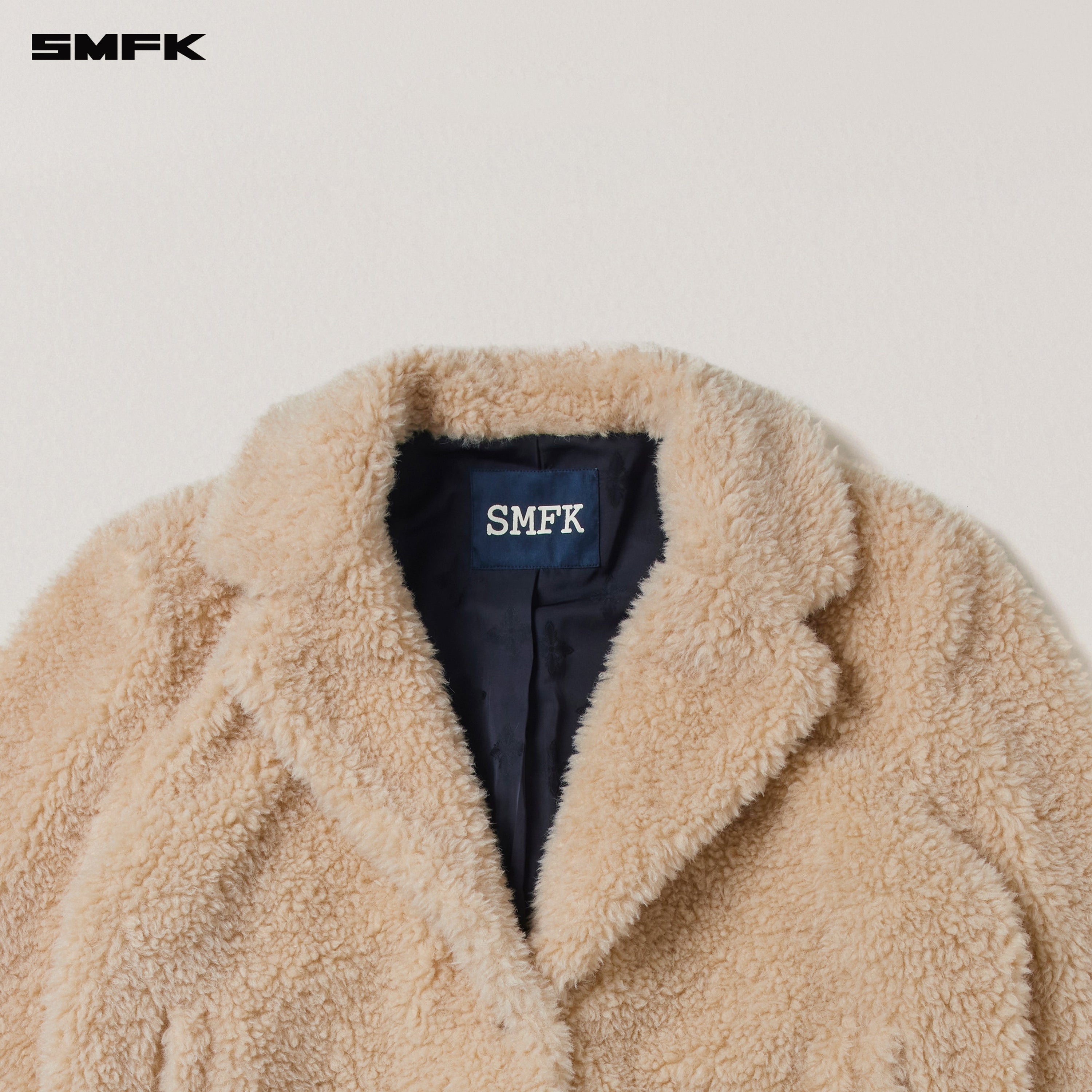 COMPASS MODE ROVE WOOL LOOSE OVERCOAT SAND