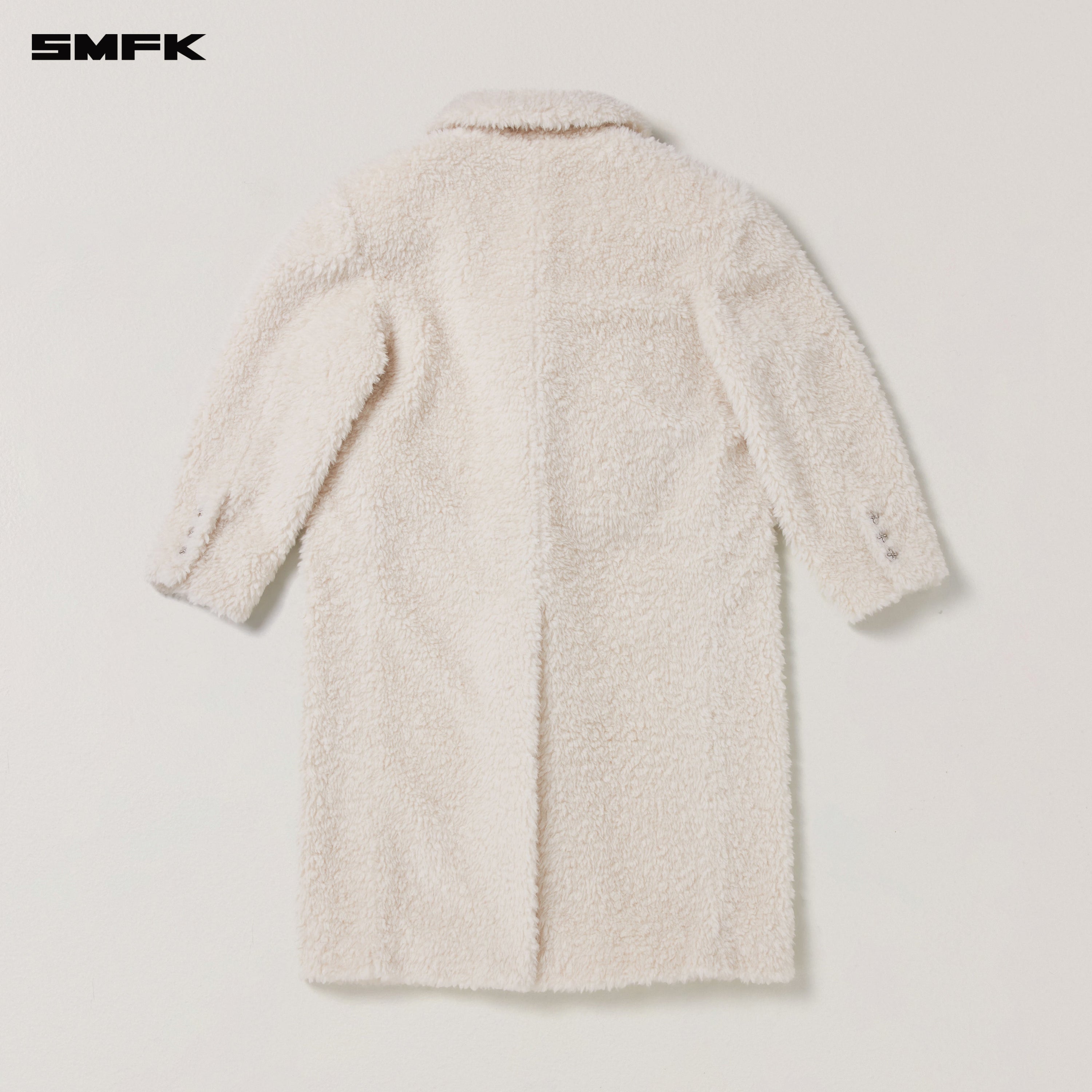 COMPASS MODE ROVE WOOL LOOSE OVERCOAT WOOL WHITE