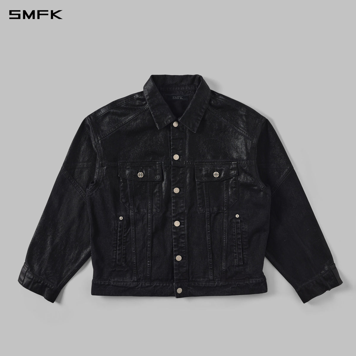 VINTAGE STORM FADE WAX LOOSE DENIM JACKET/FADE DENIM+WAX/U WAX BLACK