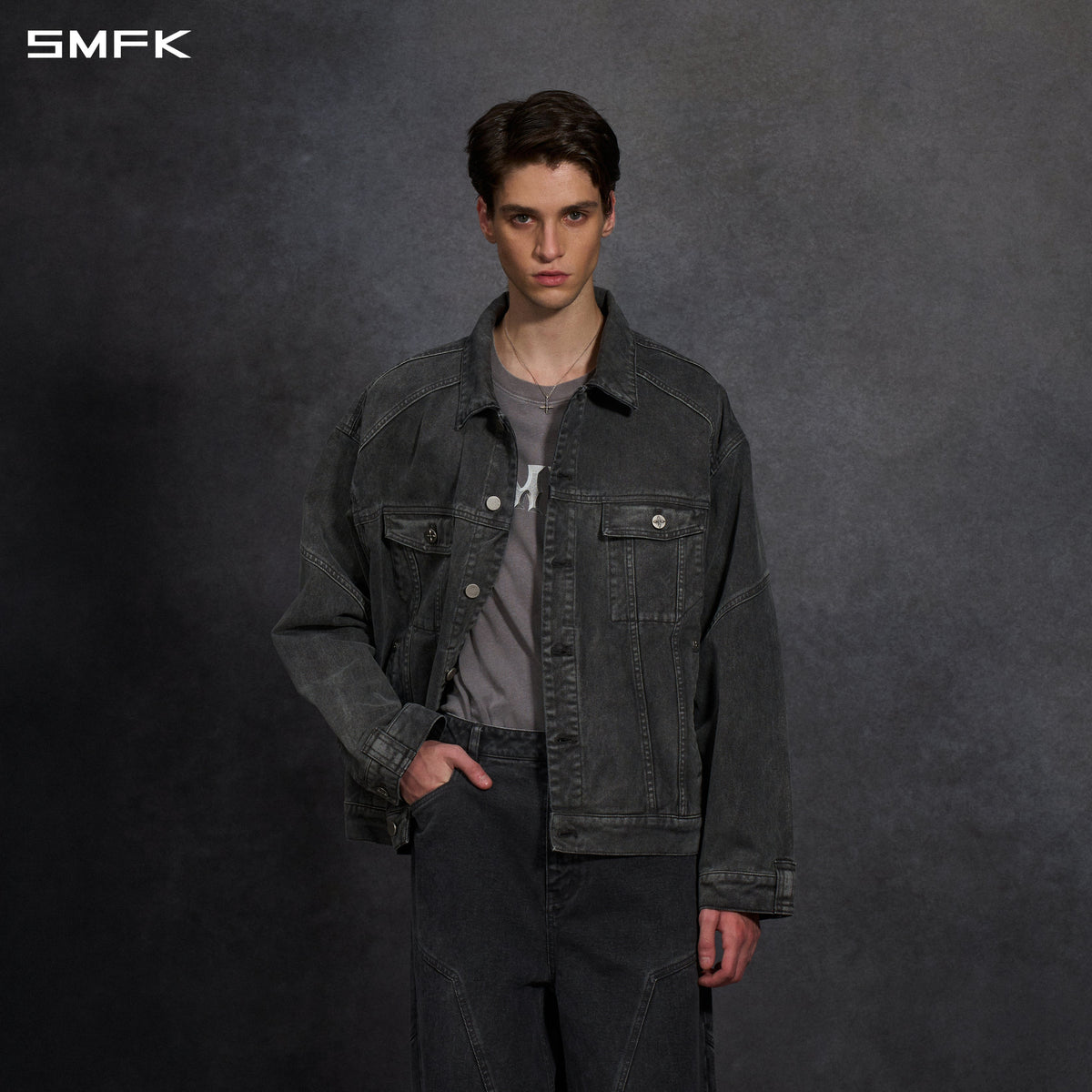 VINTAGE STORM FADE LOOSE DENIM JACKET/FADE DENIM/U FADE ASH