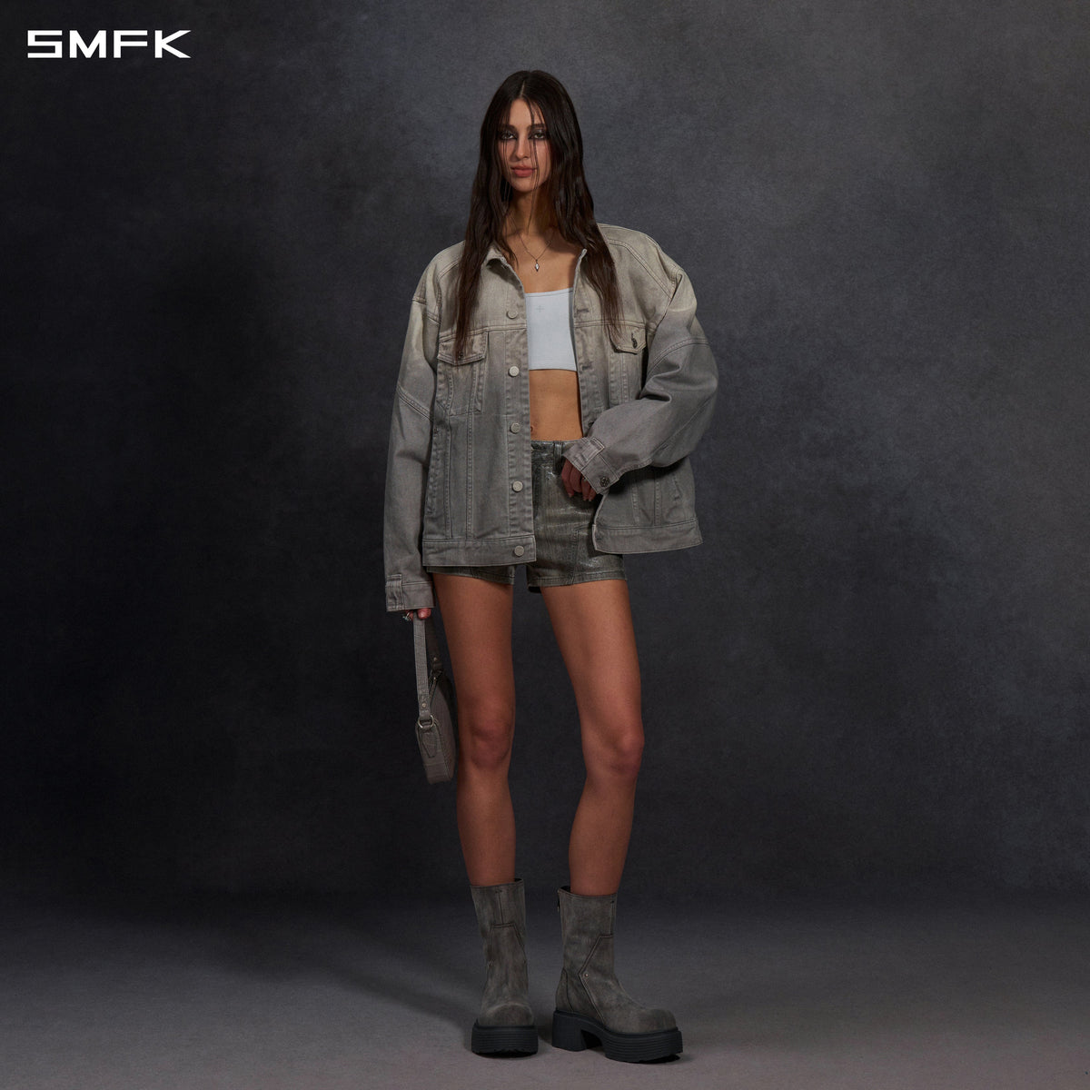 VINTAGE STORM FADE LOOSE DENIM JACKET/FADE DENIM/U FADE CLOUD GREY