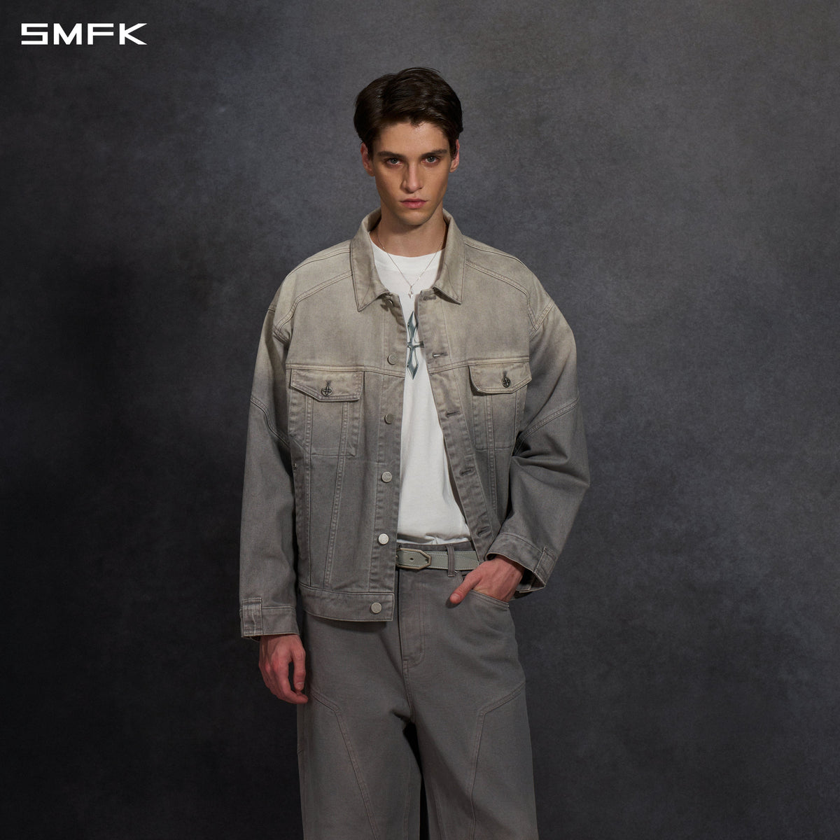 VINTAGE STORM FADE LOOSE DENIM JACKET/FADE DENIM/U FADE CLOUD GREY