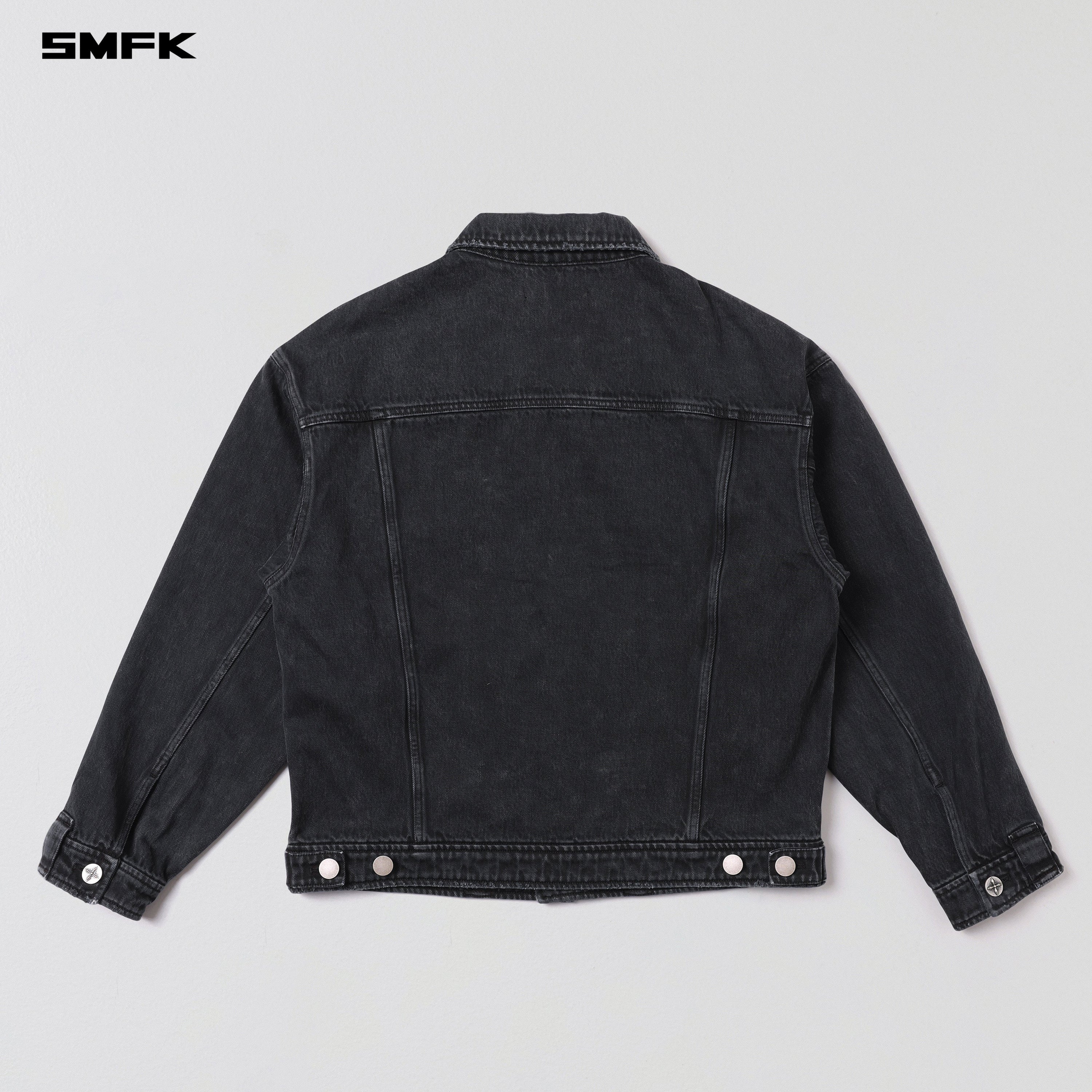 VINTAGE VANISH LOOSE DENIM JACKET/GARMENT DYE VANISH BLACK