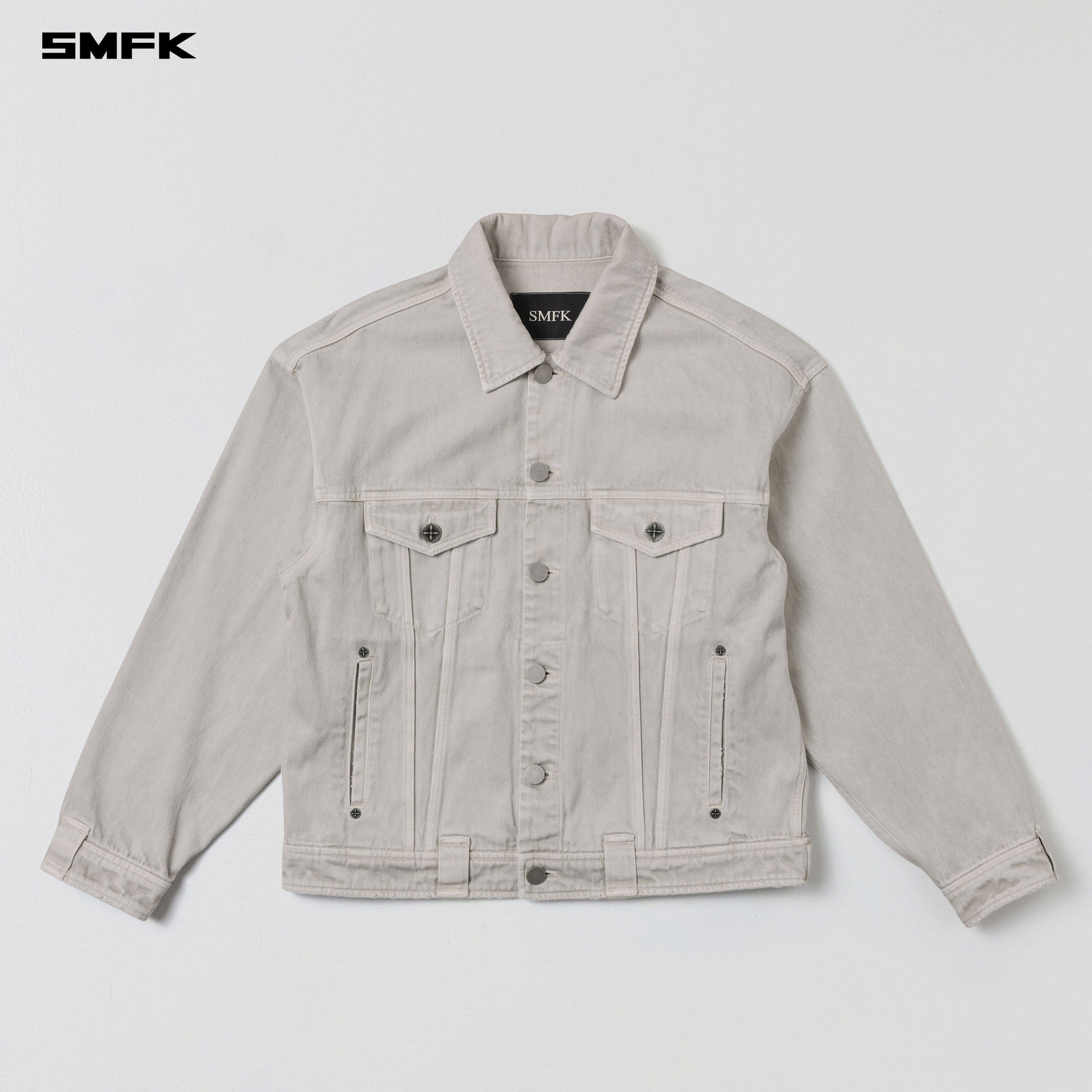 VINTAGE VANISH LOOSE DENIM JACKET/GARMENT DYE VANISH WHITE