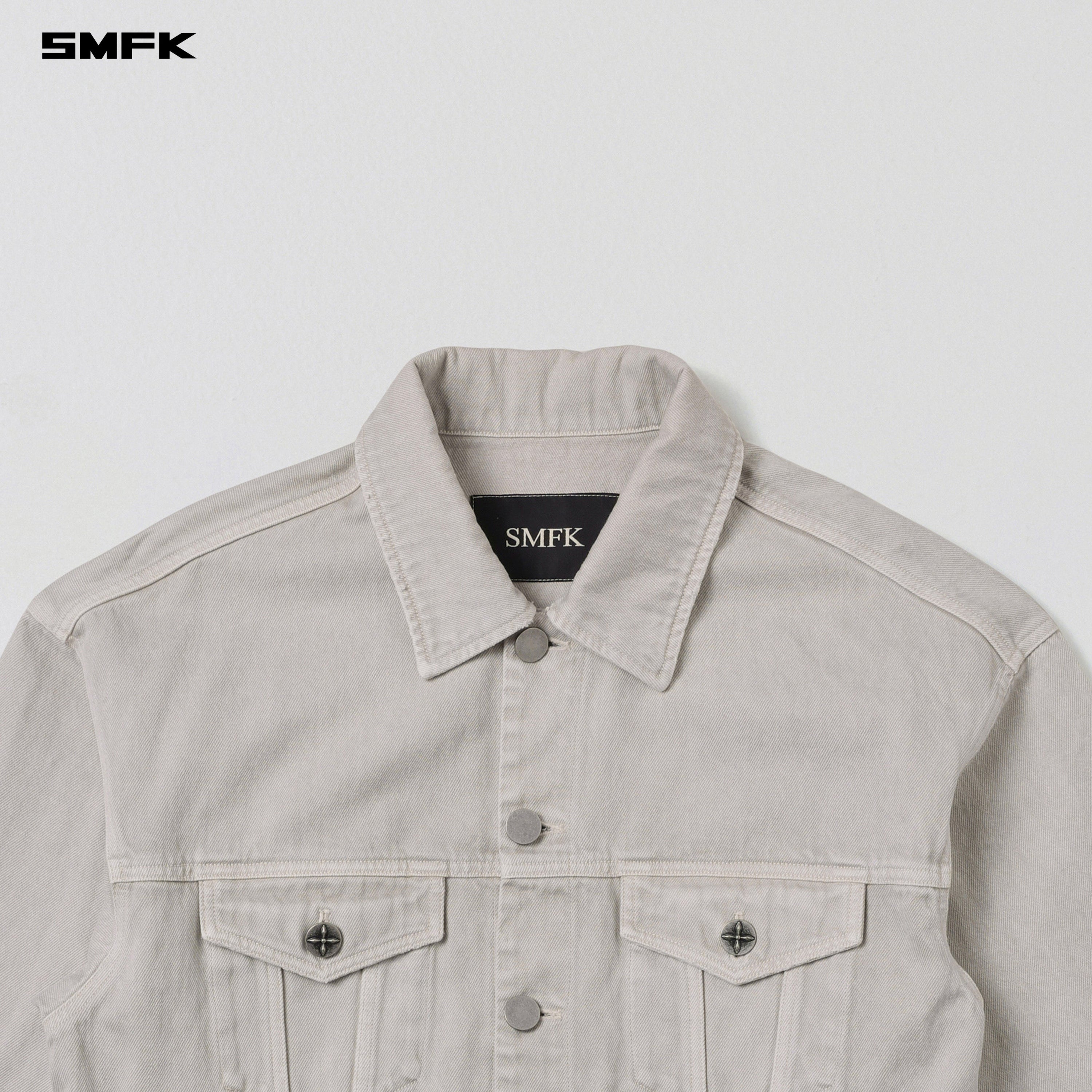 VINTAGE VANISH LOOSE DENIM JACKET/GARMENT DYE VANISH WHITE