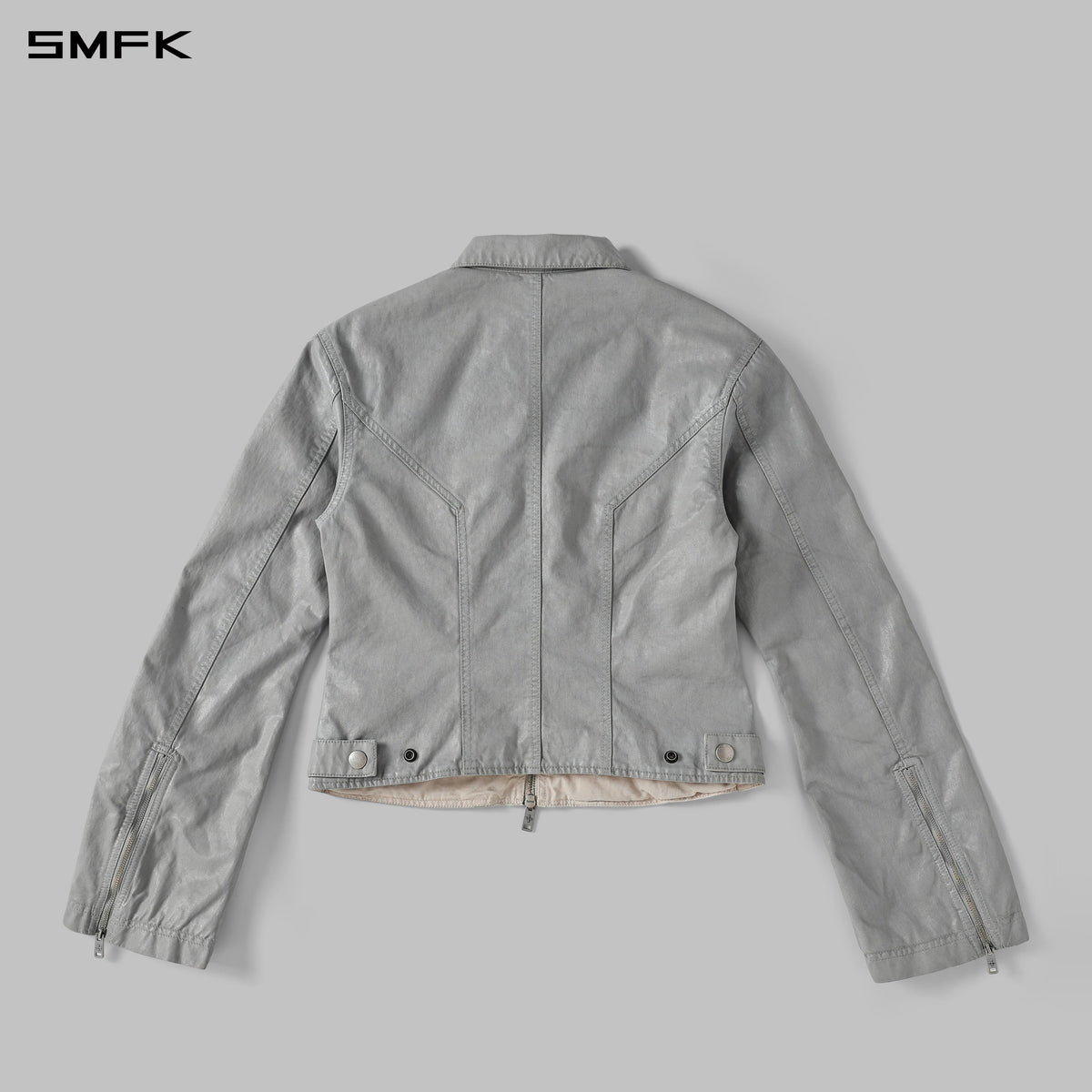 MYTH AEOLUS SYMMETRY WAX SLIM CARGO JACKET /WAX COTTON CLOUD GREY