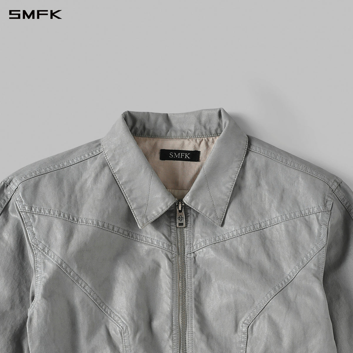 MYTH AEOLUS SYMMETRY WAX SLIM CARGO JACKET /WAX COTTON CLOUD GREY