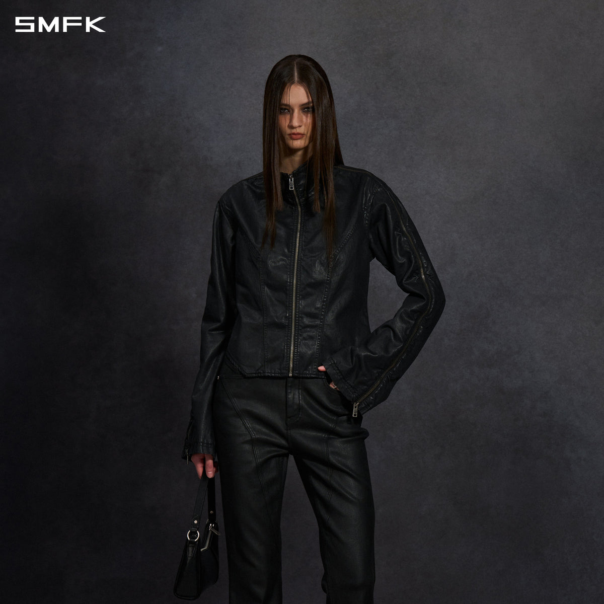 MYTH AEOLUS SYMMETRY CUT WAX CARGO JACKET /WAX COTTON WAX BLACK