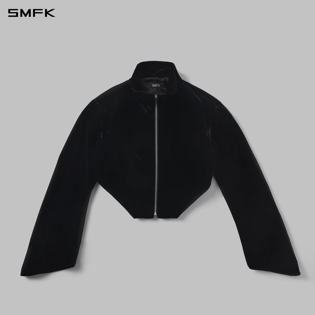 MYTH AEOLUS SYMMETRY CUT VELVET CARGO JACKET /SILK VELVET BLACK VELVET