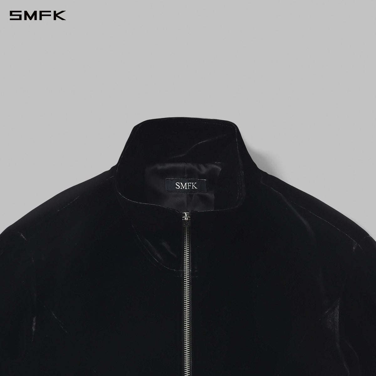 MYTH AEOLUS SYMMETRY CUT VELVET CARGO JACKET /SILK VELVET BLACK VELVET