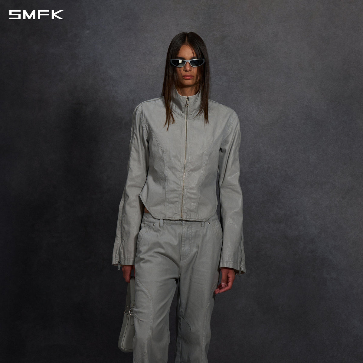 MYTH AEOLUS SYMMETRY CUT WAX CARGO JACKET /WAX COTTON WAX GREY